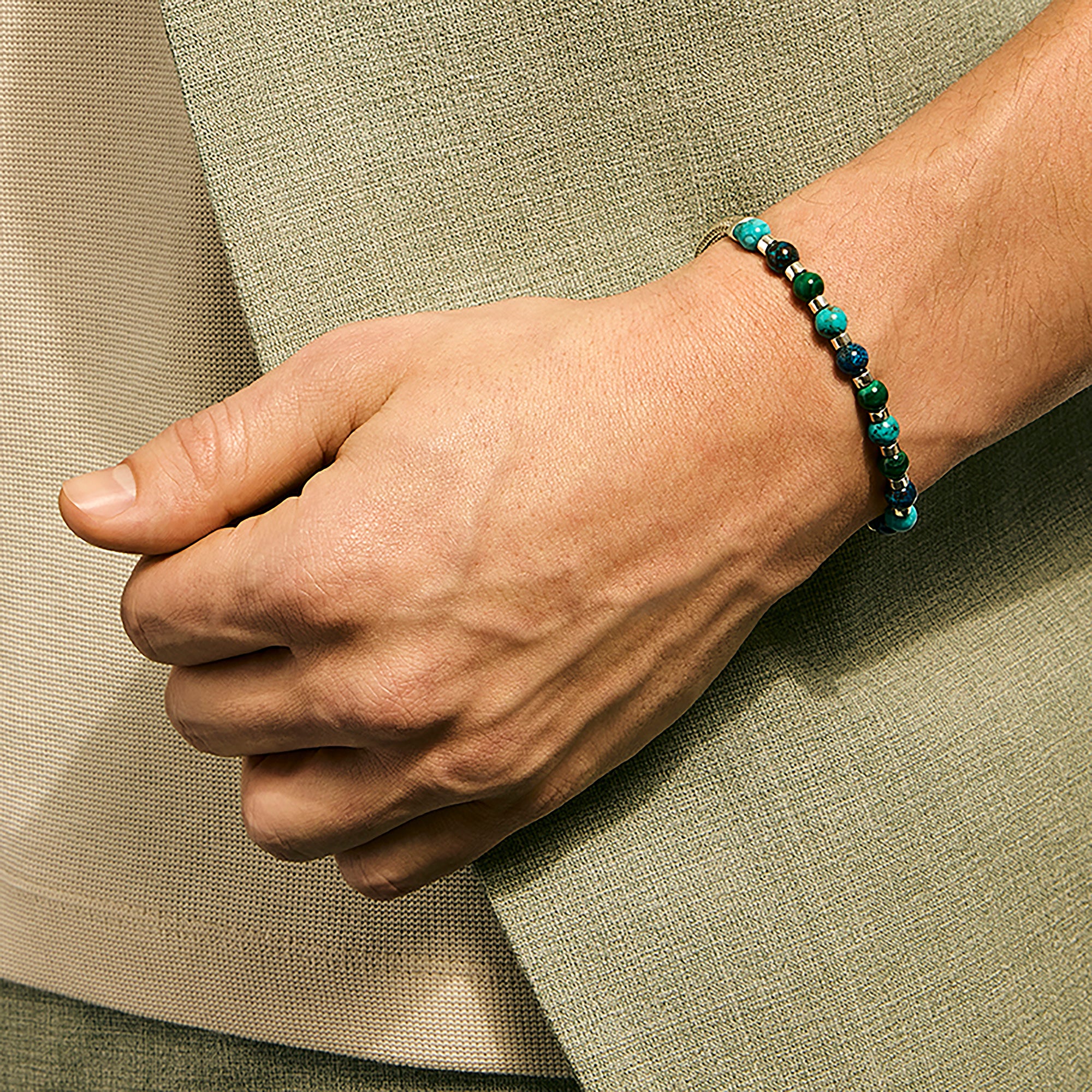 Beaded Bracelet, Sterling Silver, Hardstones|BUS989601TQMHCRY - Image 5