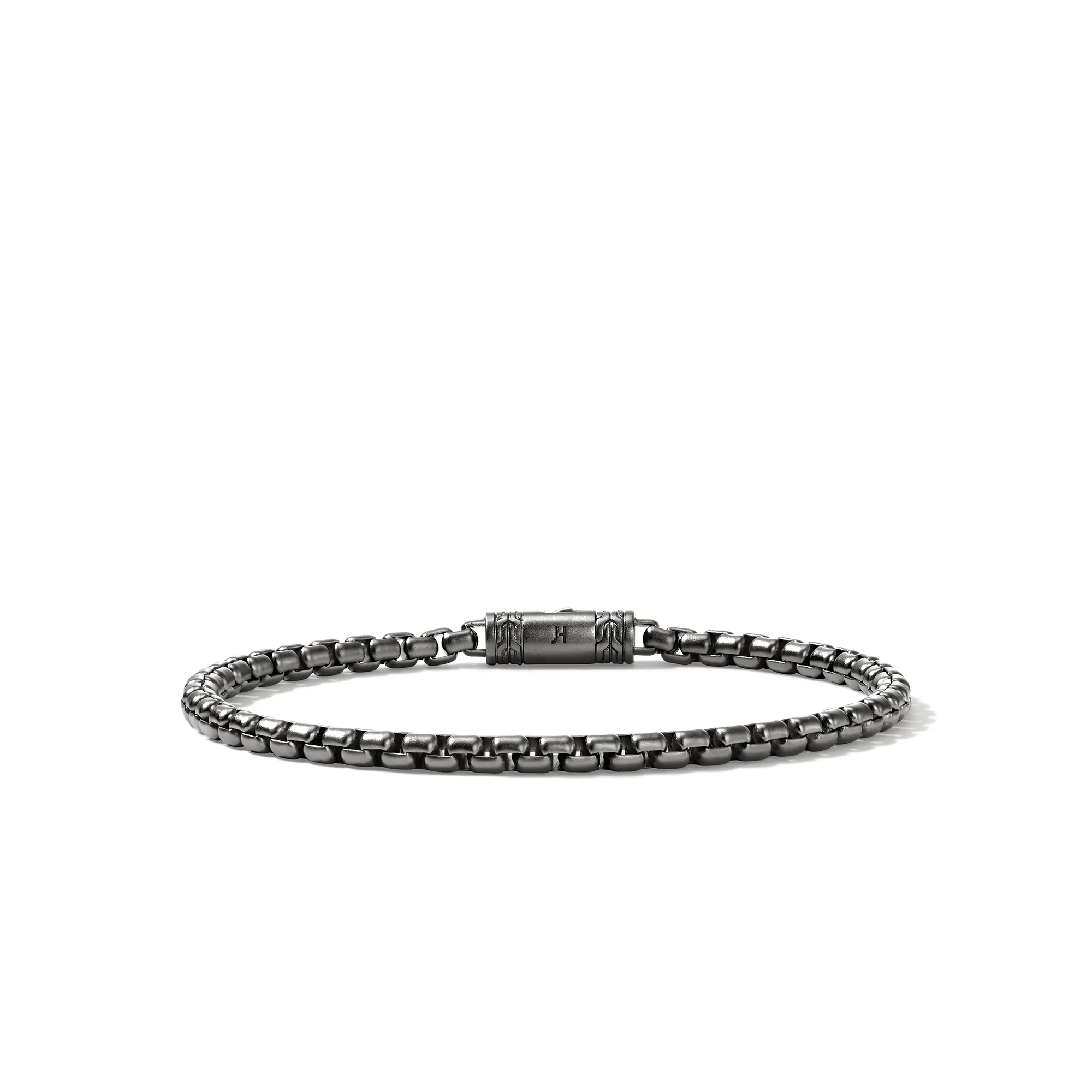 Box Chain Bracelet, Dark Silver, 3.7MM|BU98803SMBRD