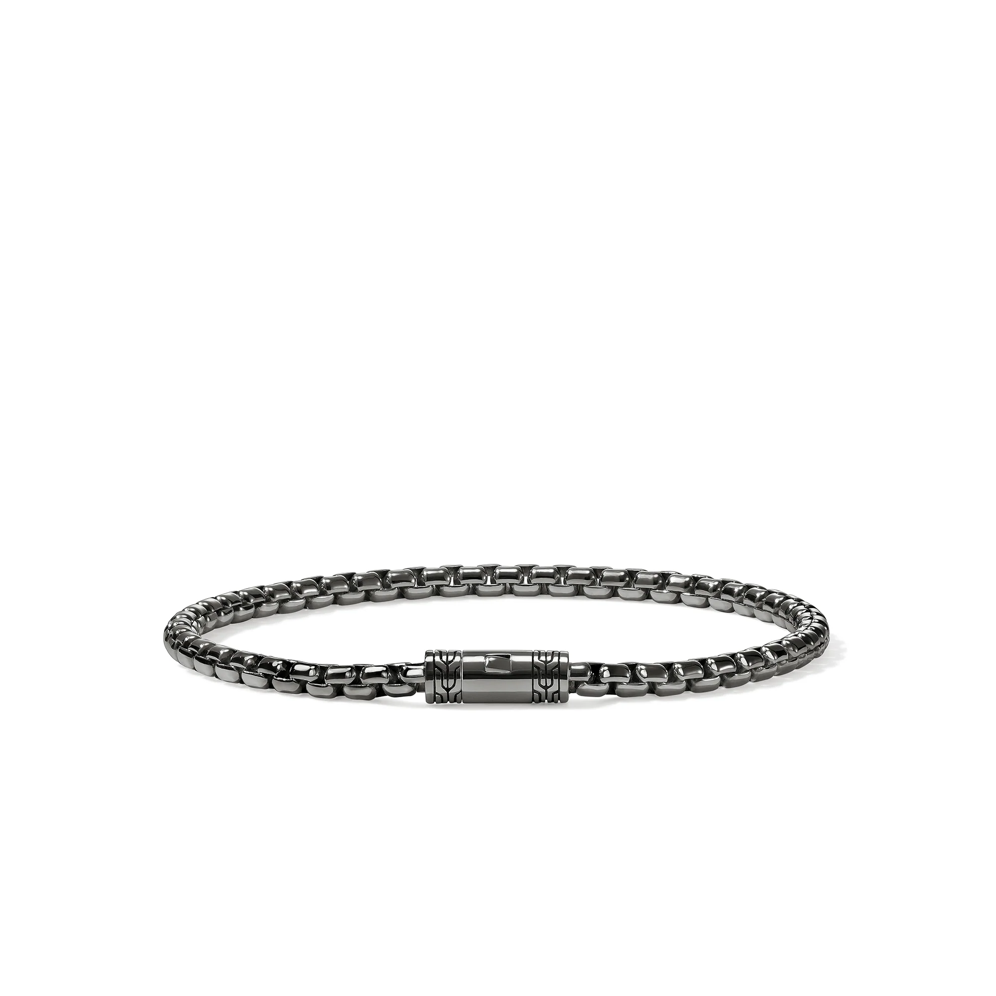 Box Chain Bracelet, Dark Silver, 3.7MM|BU98803SMBRD - Image 3
