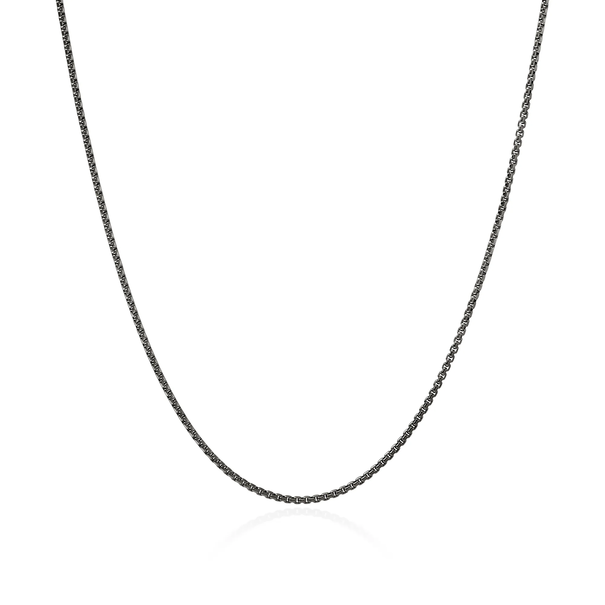Box Chain Necklace, Dark Silver, 1.6MM|NM98806SMBRD