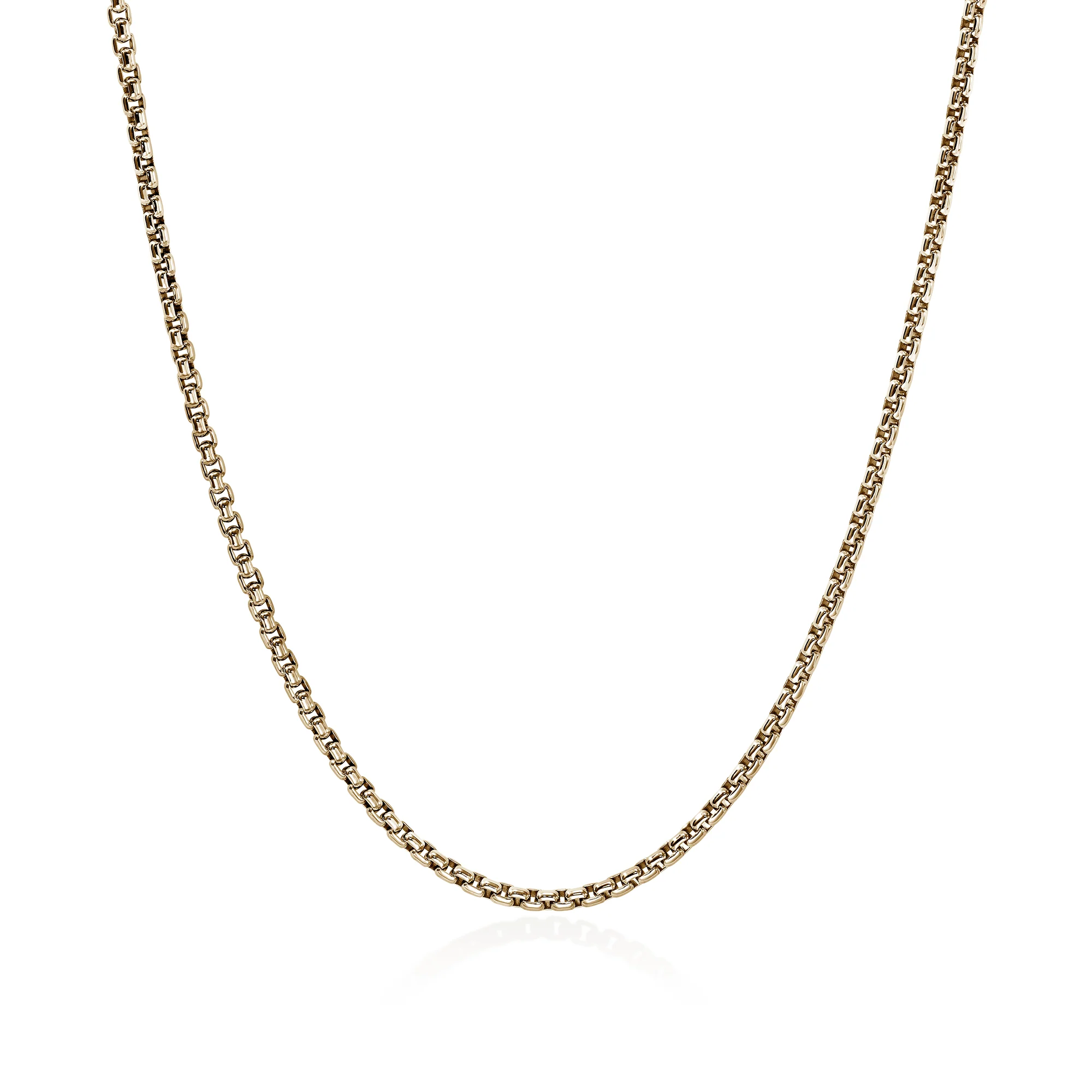Box Chain Necklace, Gold, 2.7MM|NMGG98807