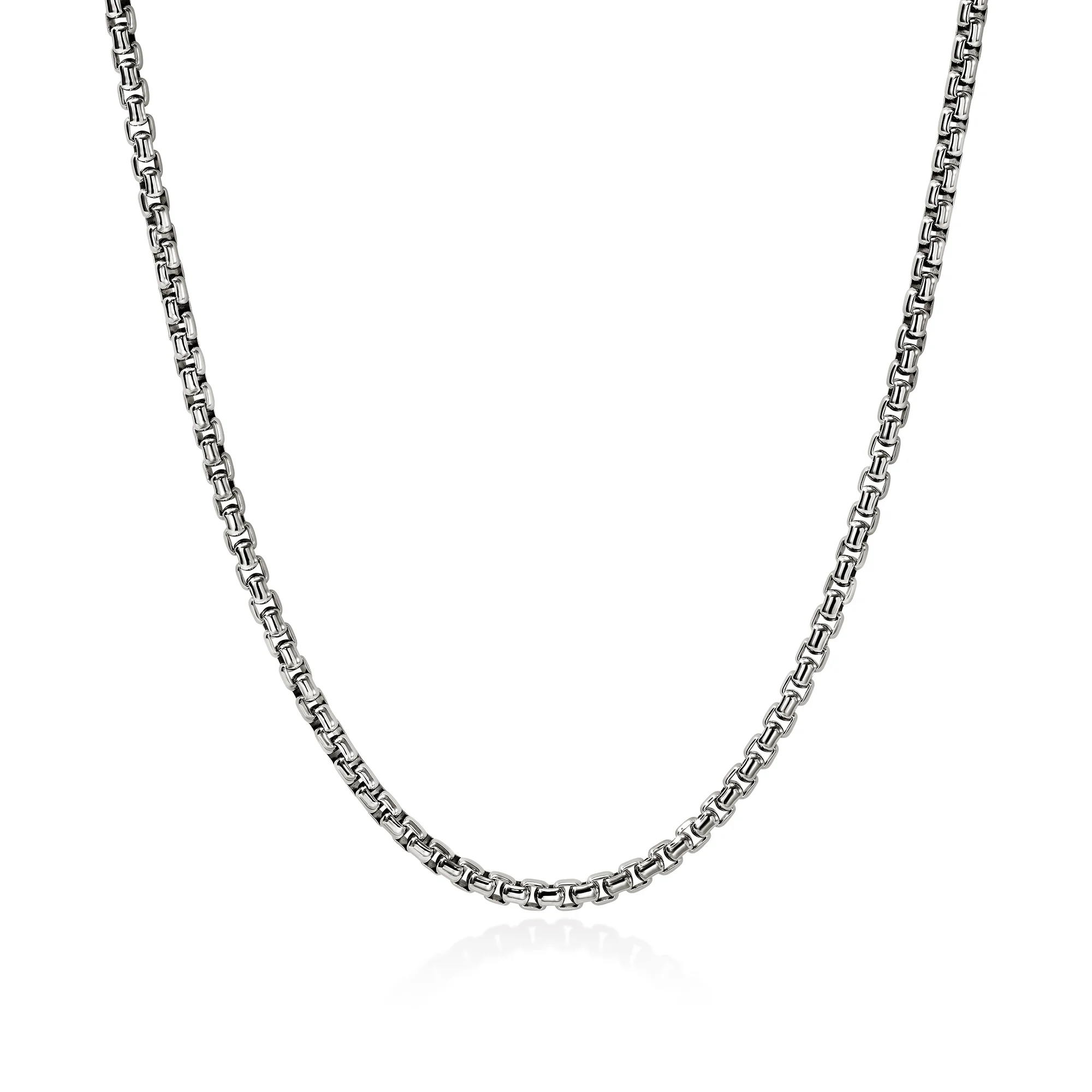 Box Chain Necklace, Sterling Silver, 3.7MM|NM98808