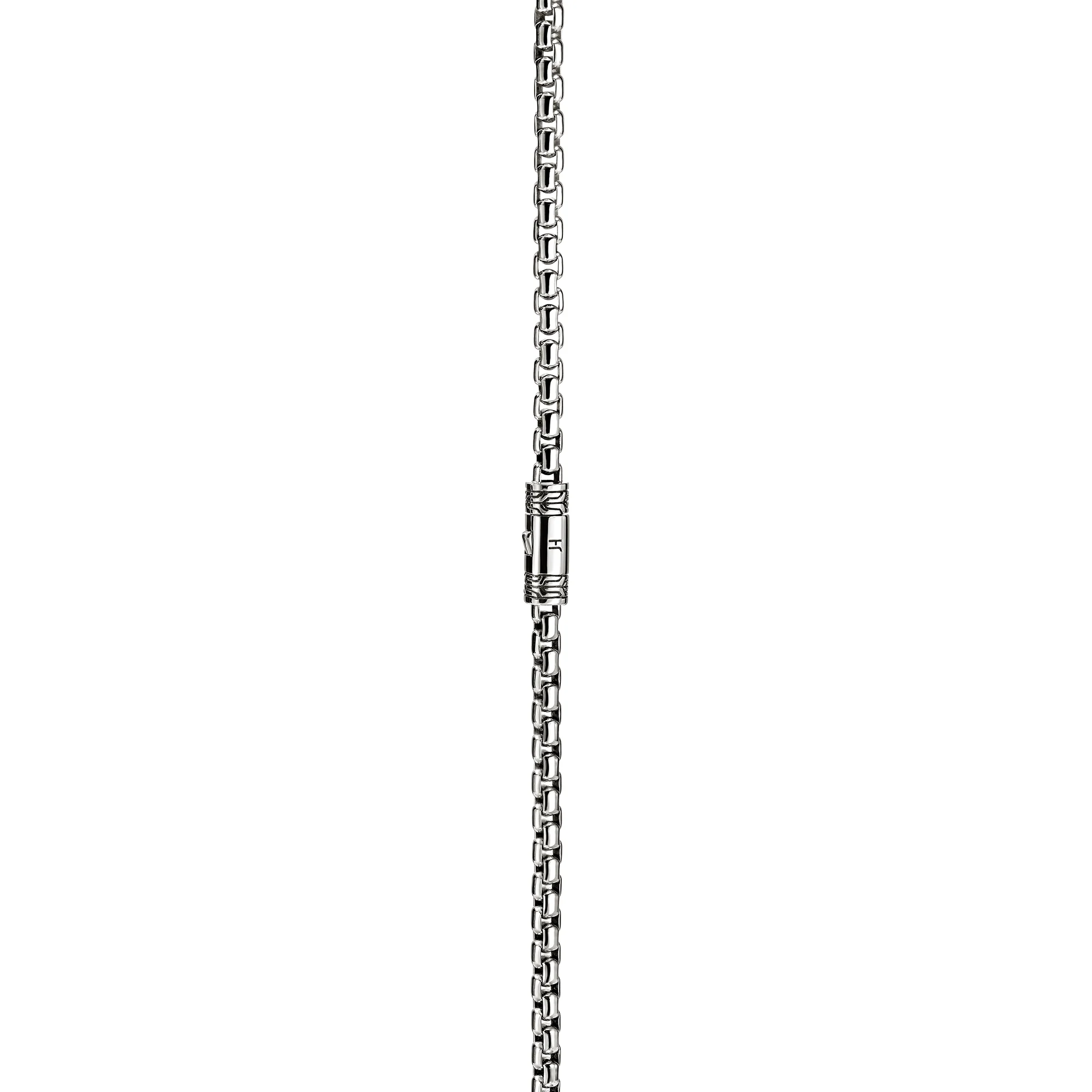 Box Chain Necklace, Sterling Silver, 3.7MM|NM98808 - Image 2