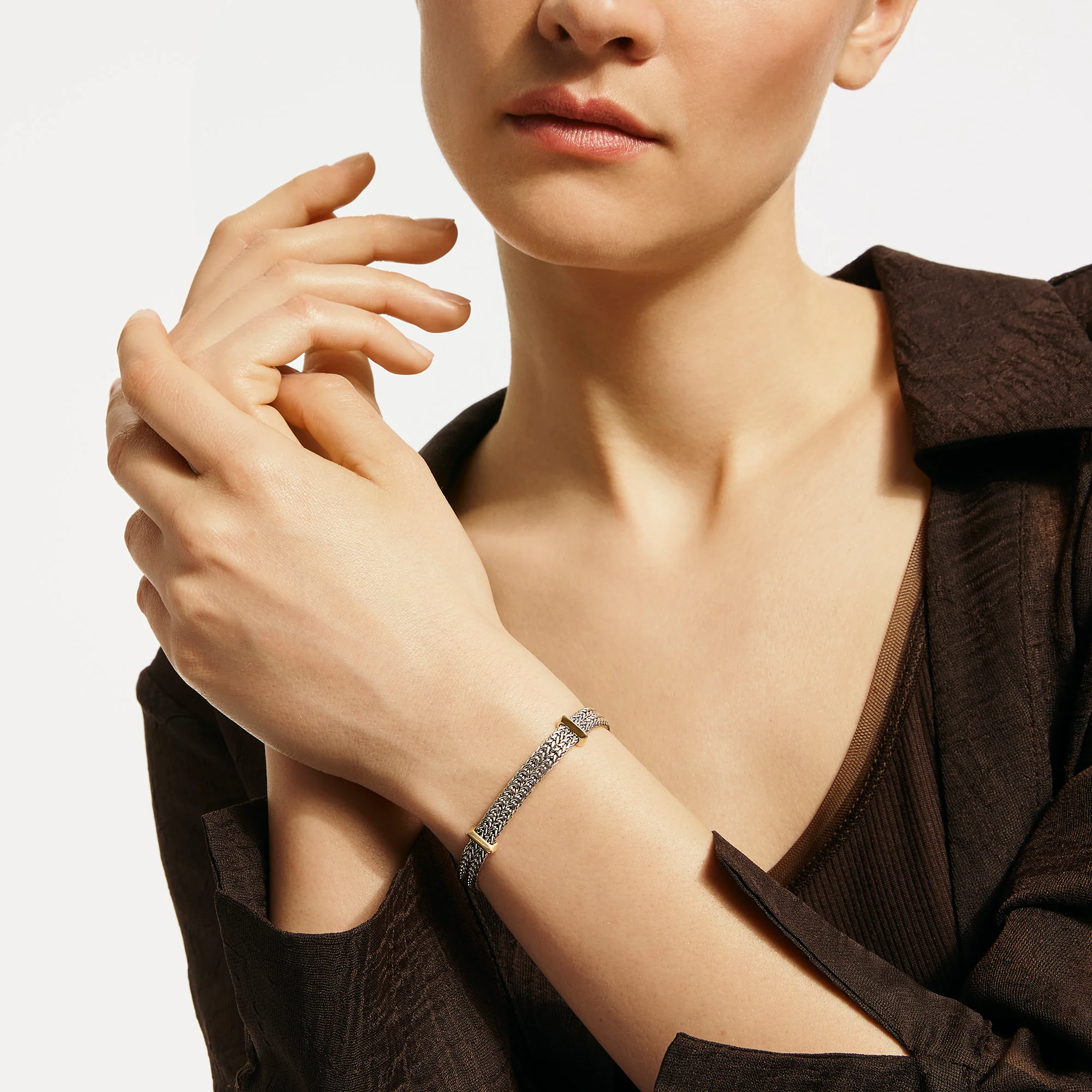 Icon Link Bracelet, Sterling Silver, Gold, 6MM|BUZZ98978 - Image 5