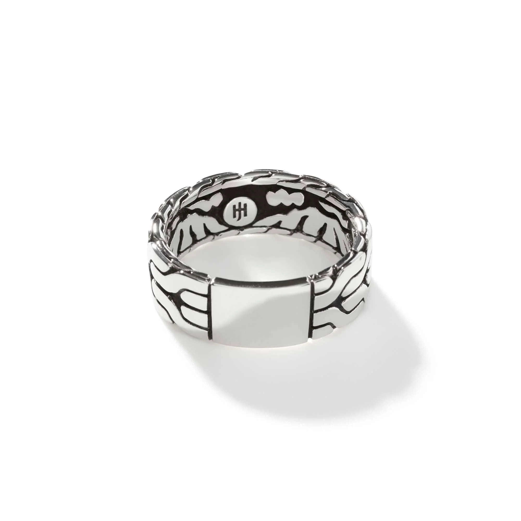 Men's Carved Chain Band Ring, Sterling Silver, 8MM|RB99842 - Image 5