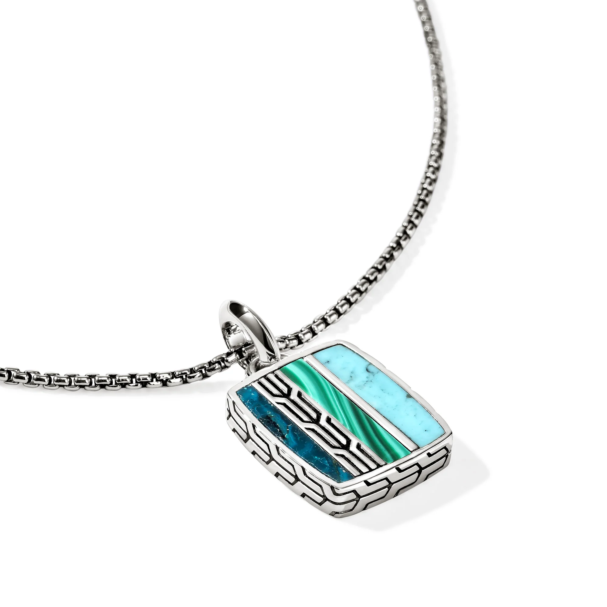 Icon 50 Necklace, Sterling Silver, Hardstones|NMS988201TQMH - Image 2