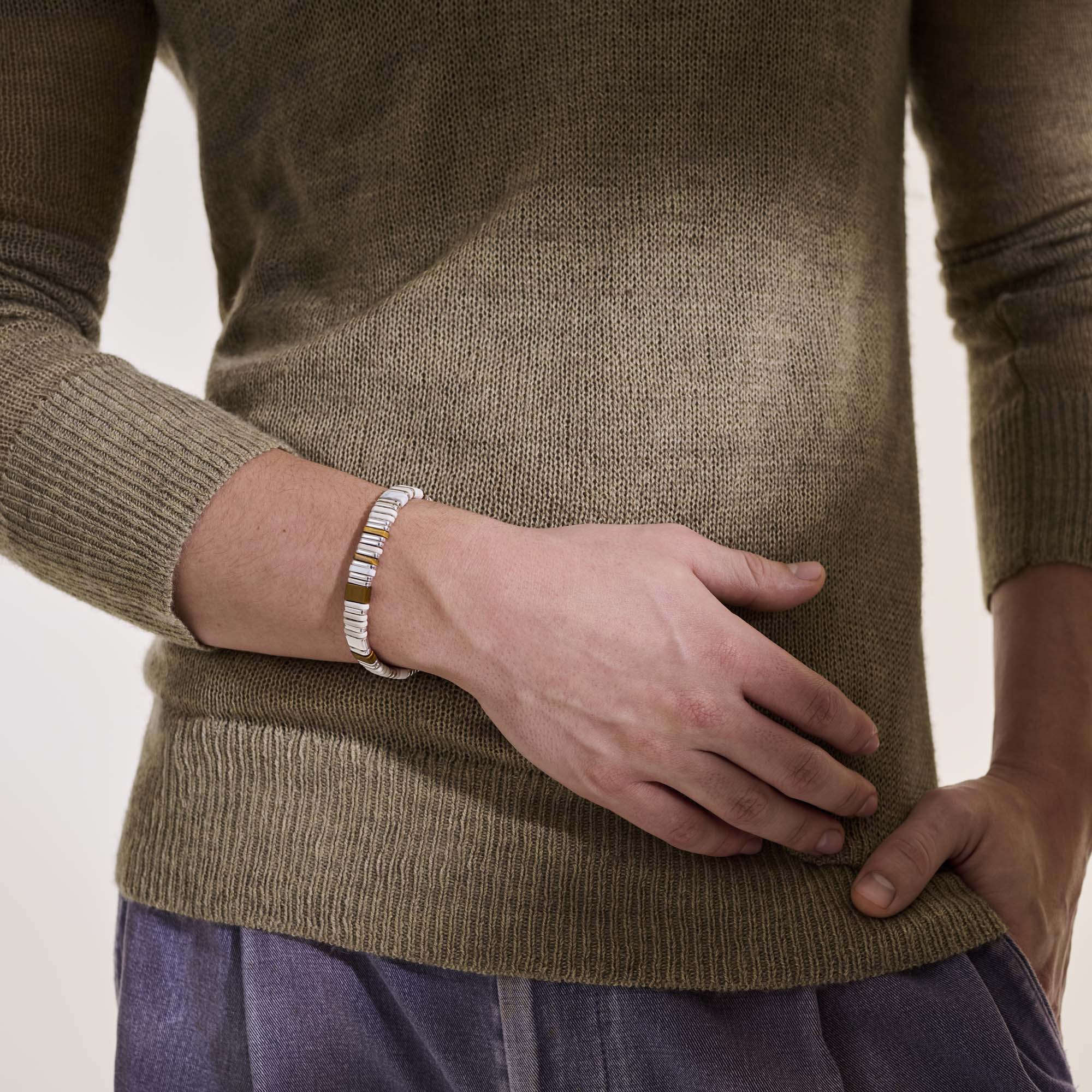 Colorblock Bracelet, Silver|BUS9010521LBRTEHL - Image 5
