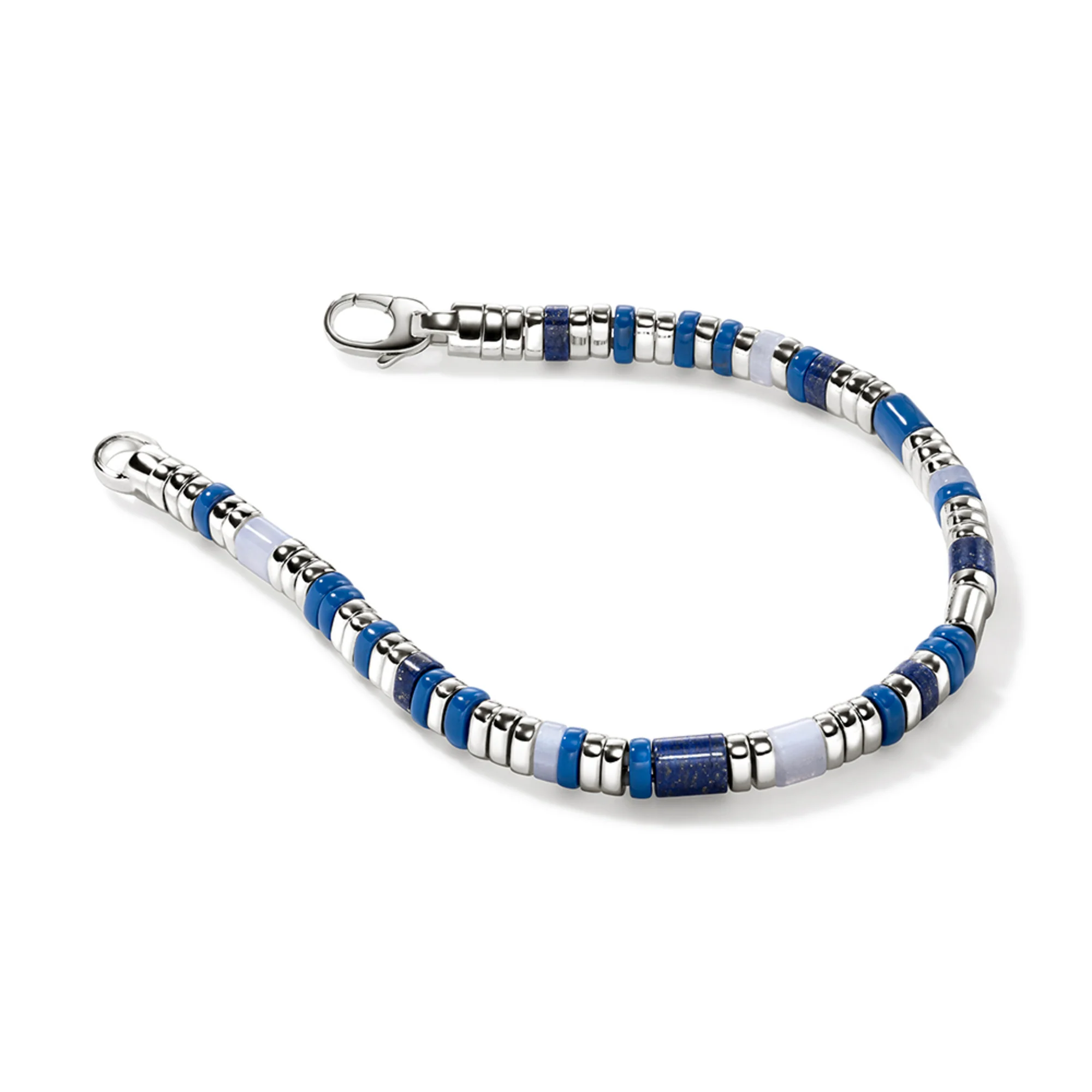 Colorblock Bracelet, Silver, Slim|BUS9012251BULPZBLA - Image 3