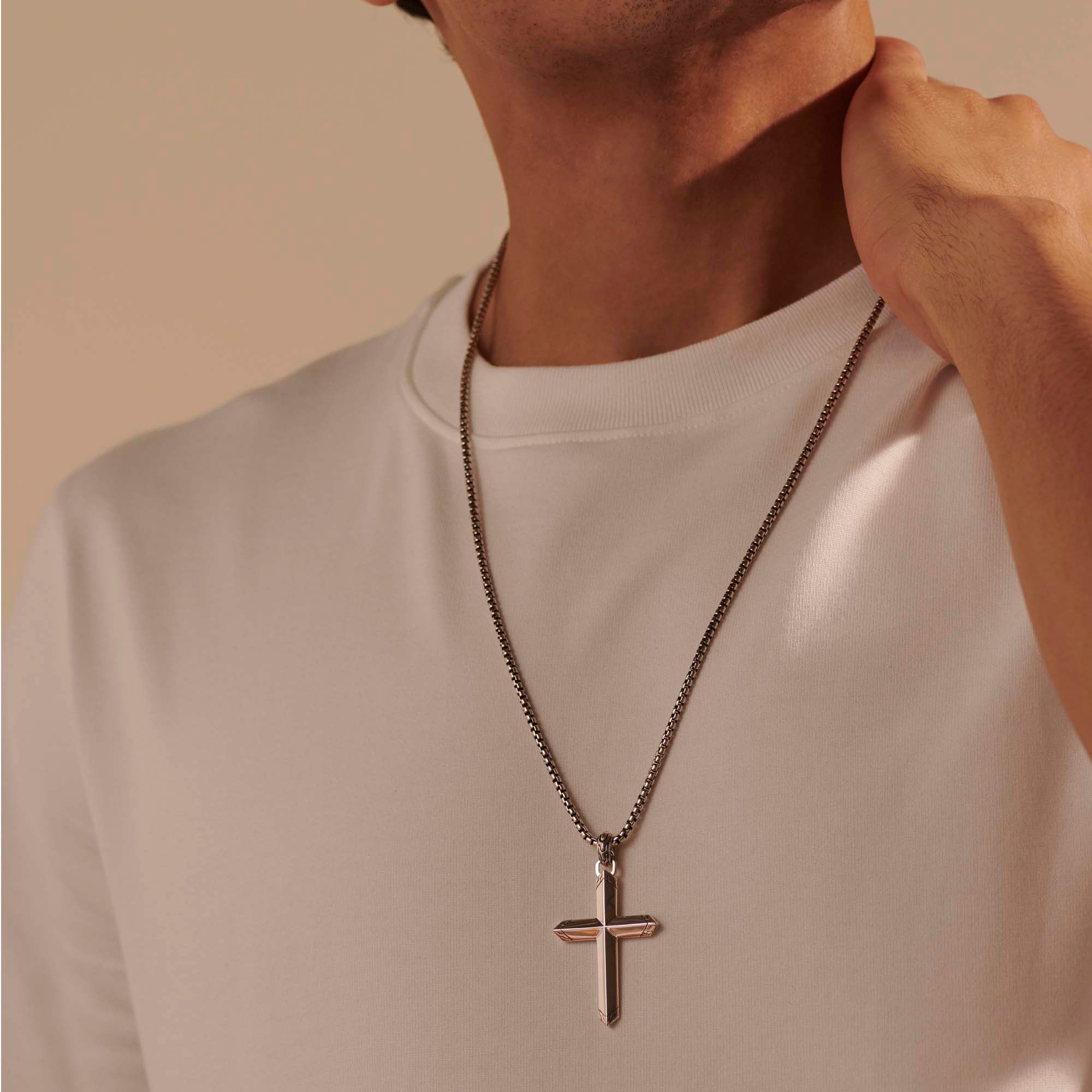 Cross Pendant Necklace, Sterling Silver|NM900257 - Image 7