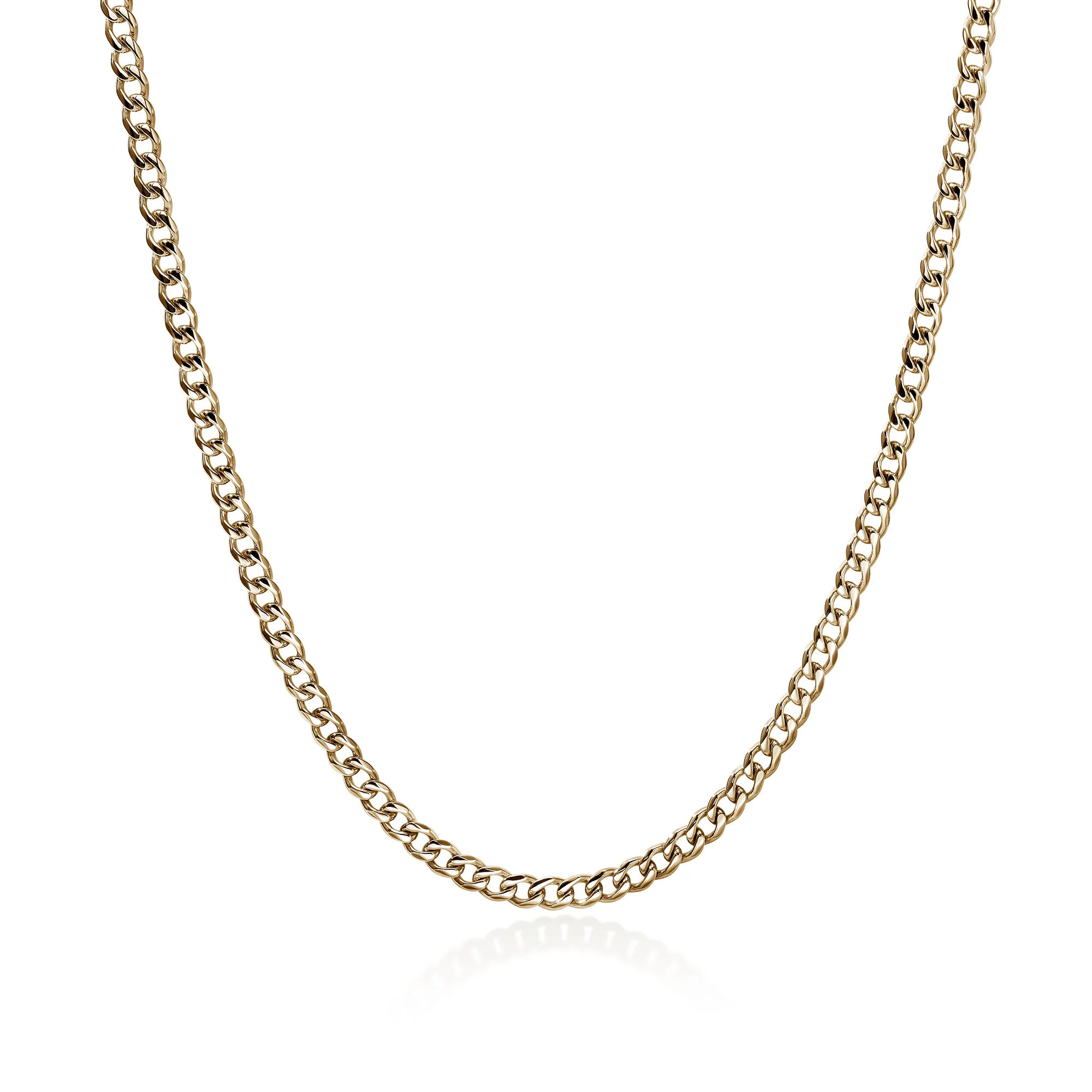 Curb Chain Necklace, Gold, 3.9MM|NMGG98812