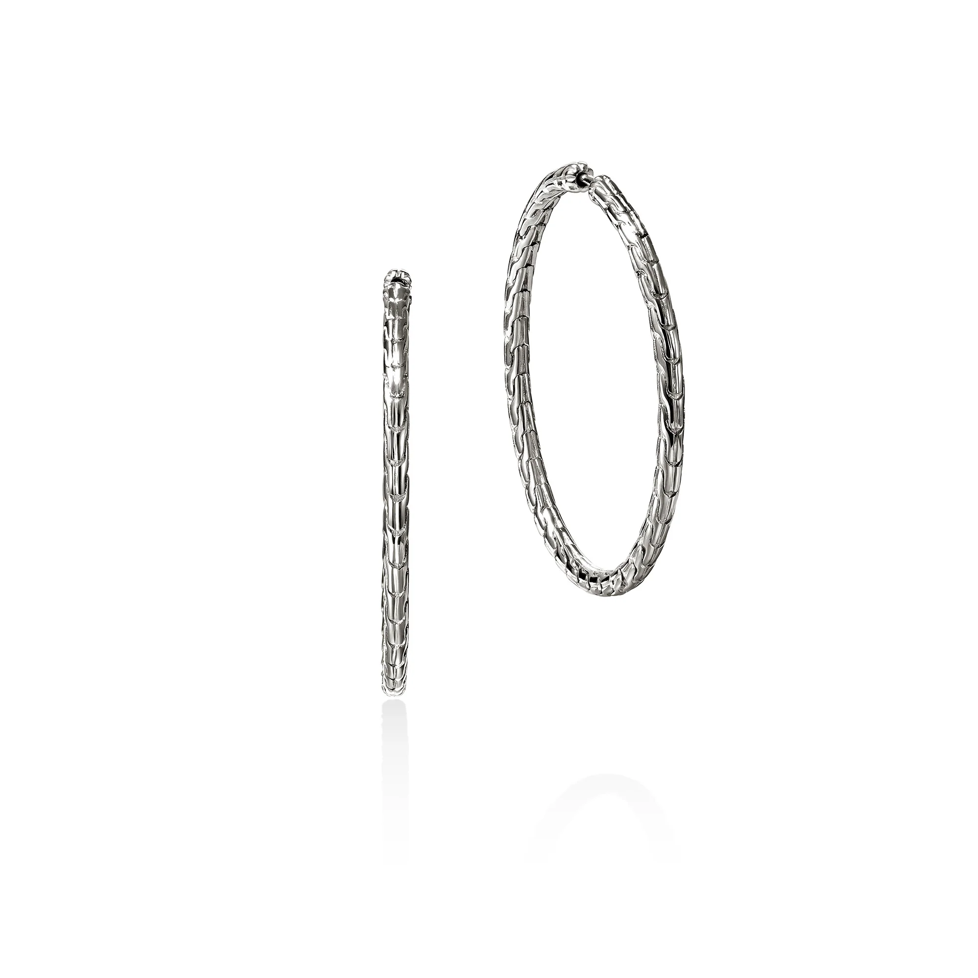 JH Essential Flex Hoop Earrings, Sterling Silver, 39MM|EB98924