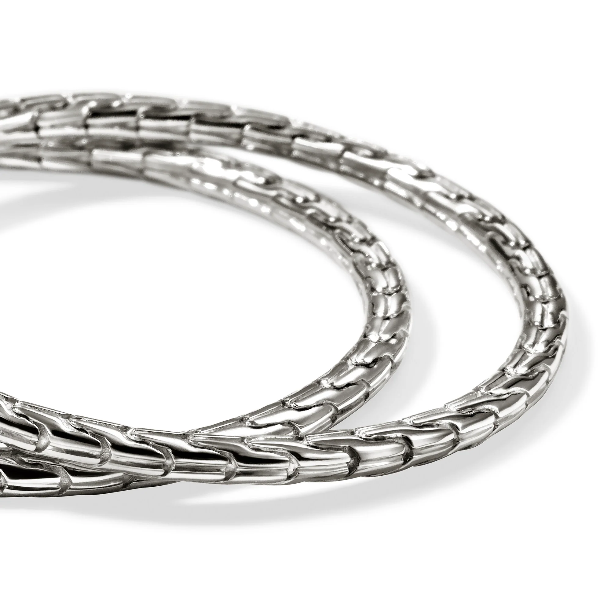 JH Essential Flex Hoop Earrings, Sterling Silver, 39MM|EB98924 - Image 2