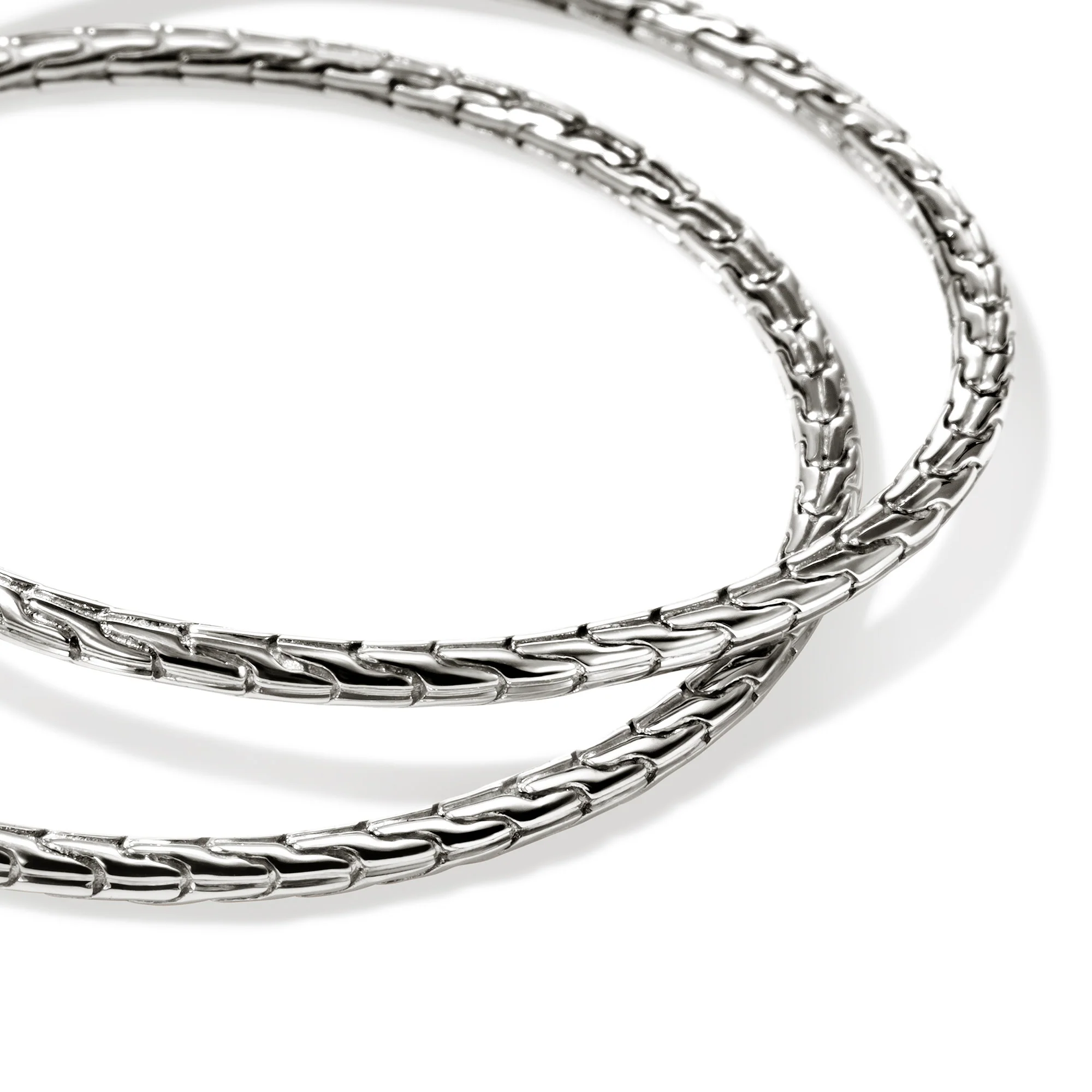 JH Essential Flex Hoop Earrings, Sterling Silver, 50MM|EB98925 - Image 2