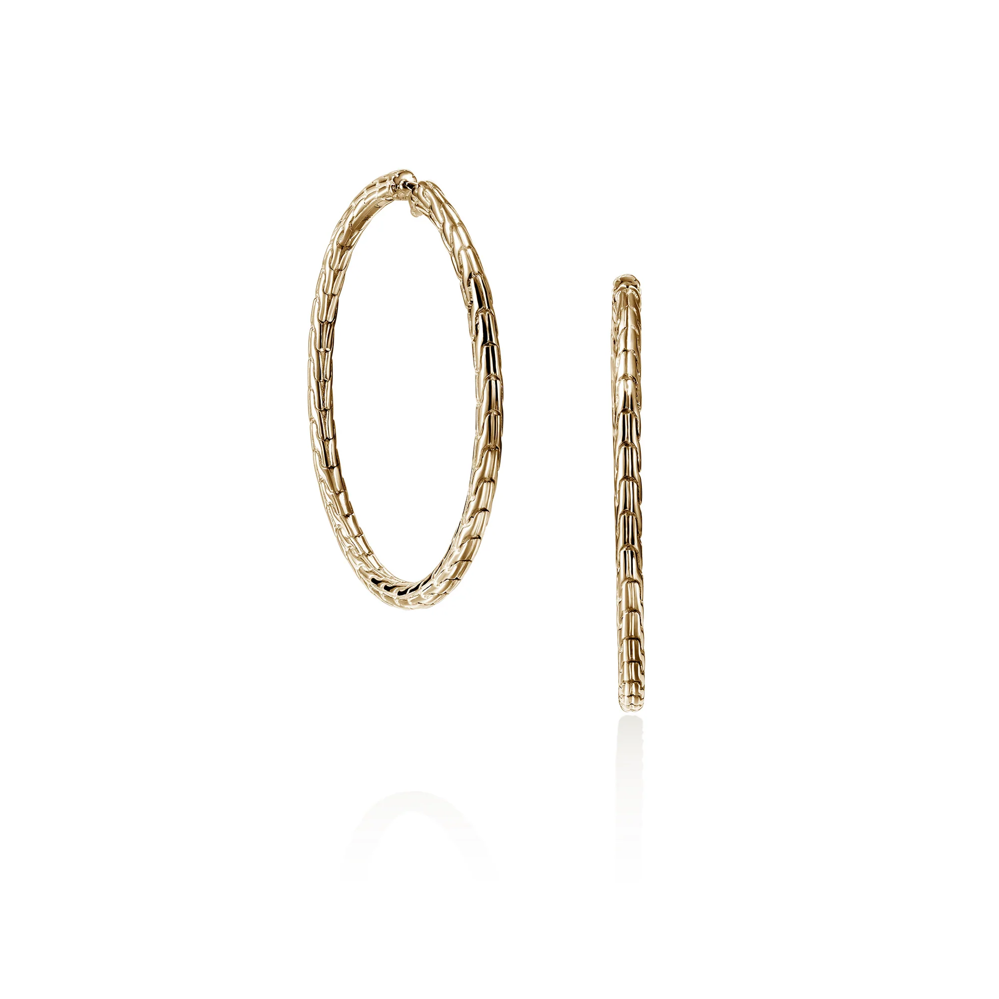 JH Essential Flex Hoop Earrings, Gold, 39MM|EGG98924 - Image 3