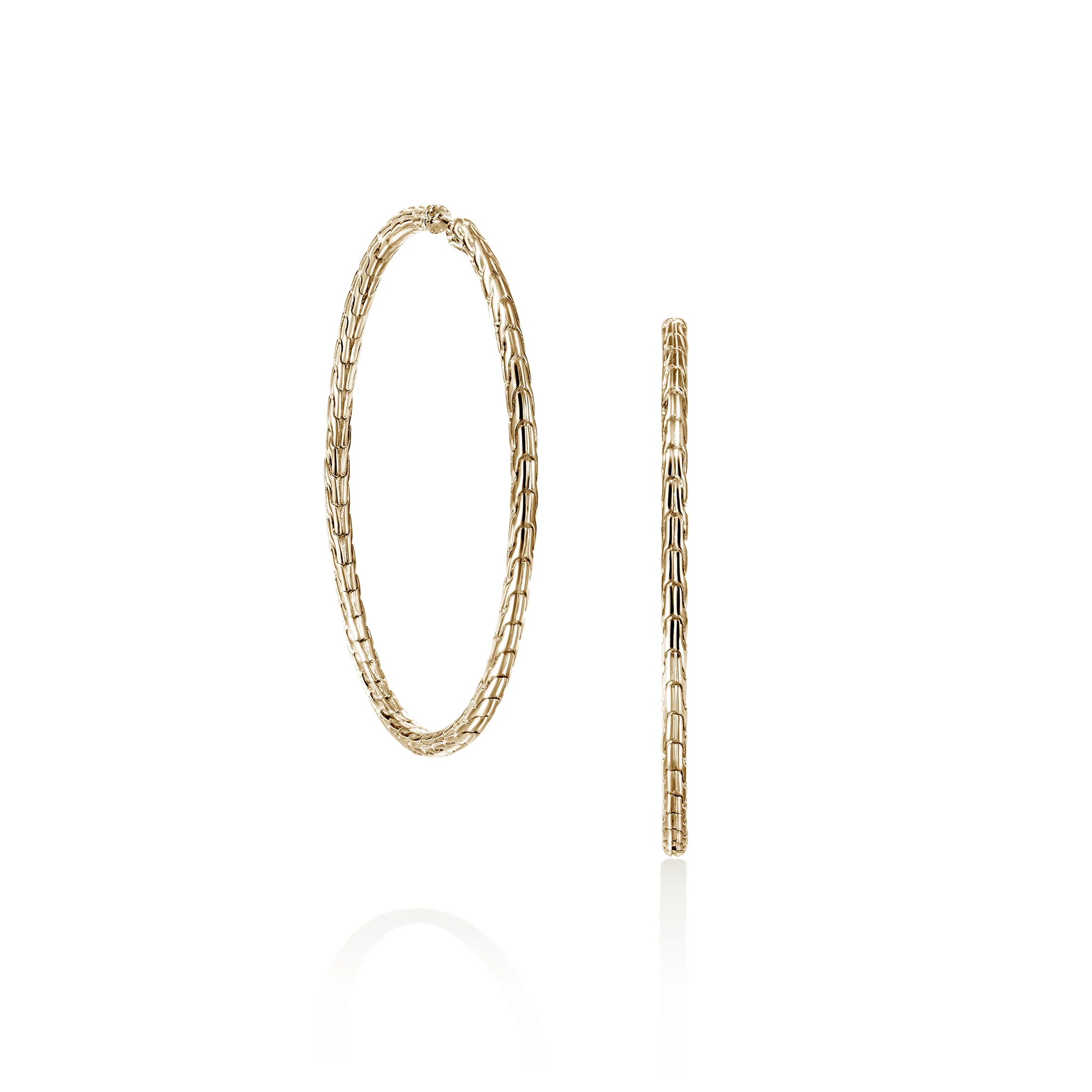 JH Essential Flex Hoop Earrings, Gold, 50MM|EGG98925 - Image 3