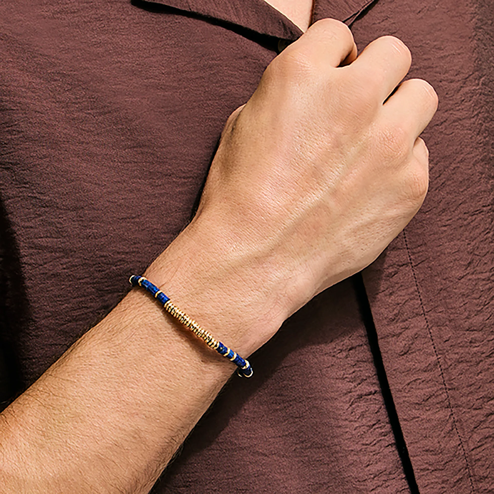 Heishi Bracelet, Gold, Hardstones|BUGGS900984LPZ - Image 7
