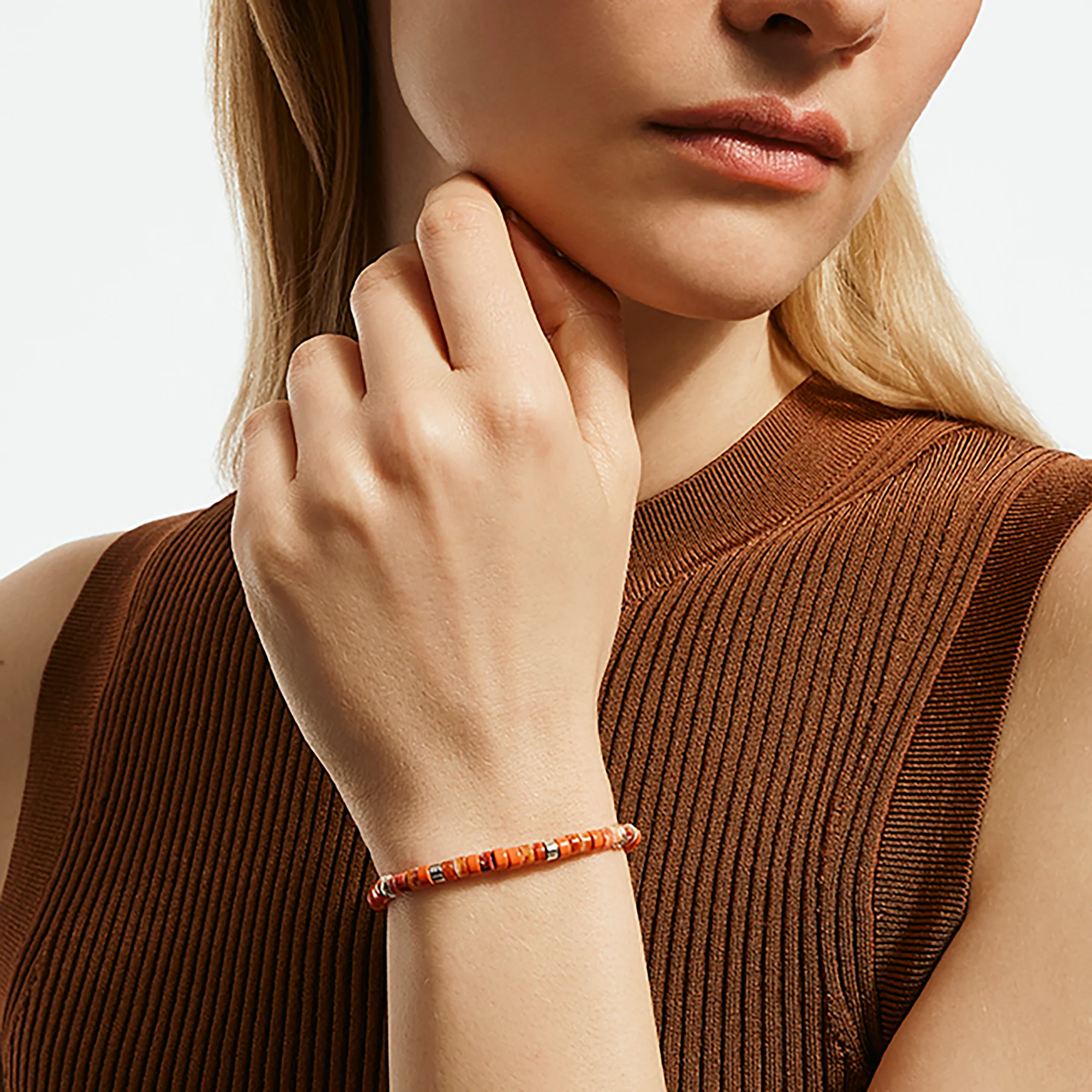 Heishi Bracelet, Sterling Silver|BUS290071OROYS - Image 6