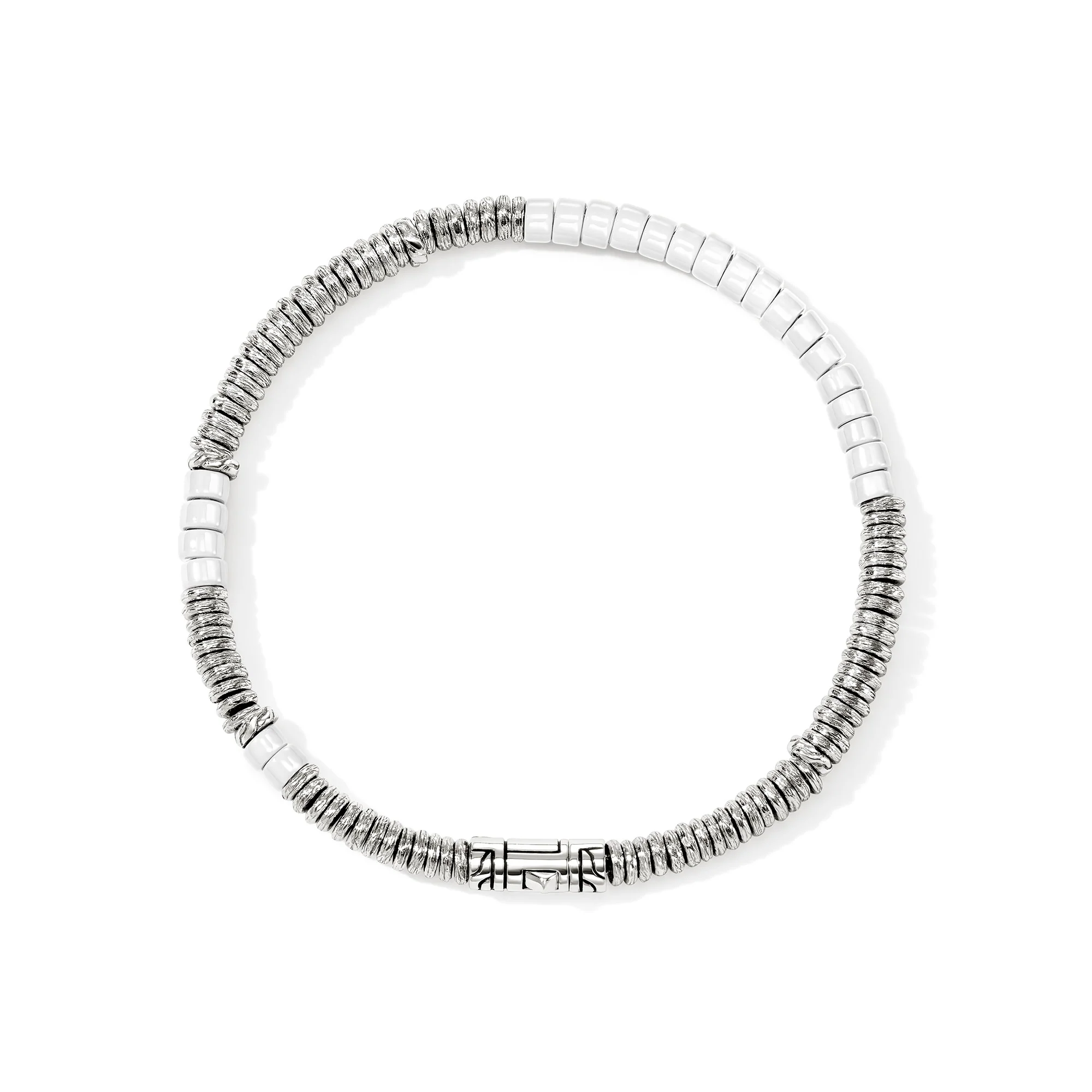 Heishi Bracelet, Sterling Silver, Enamel|BU900698WH - Image 4
