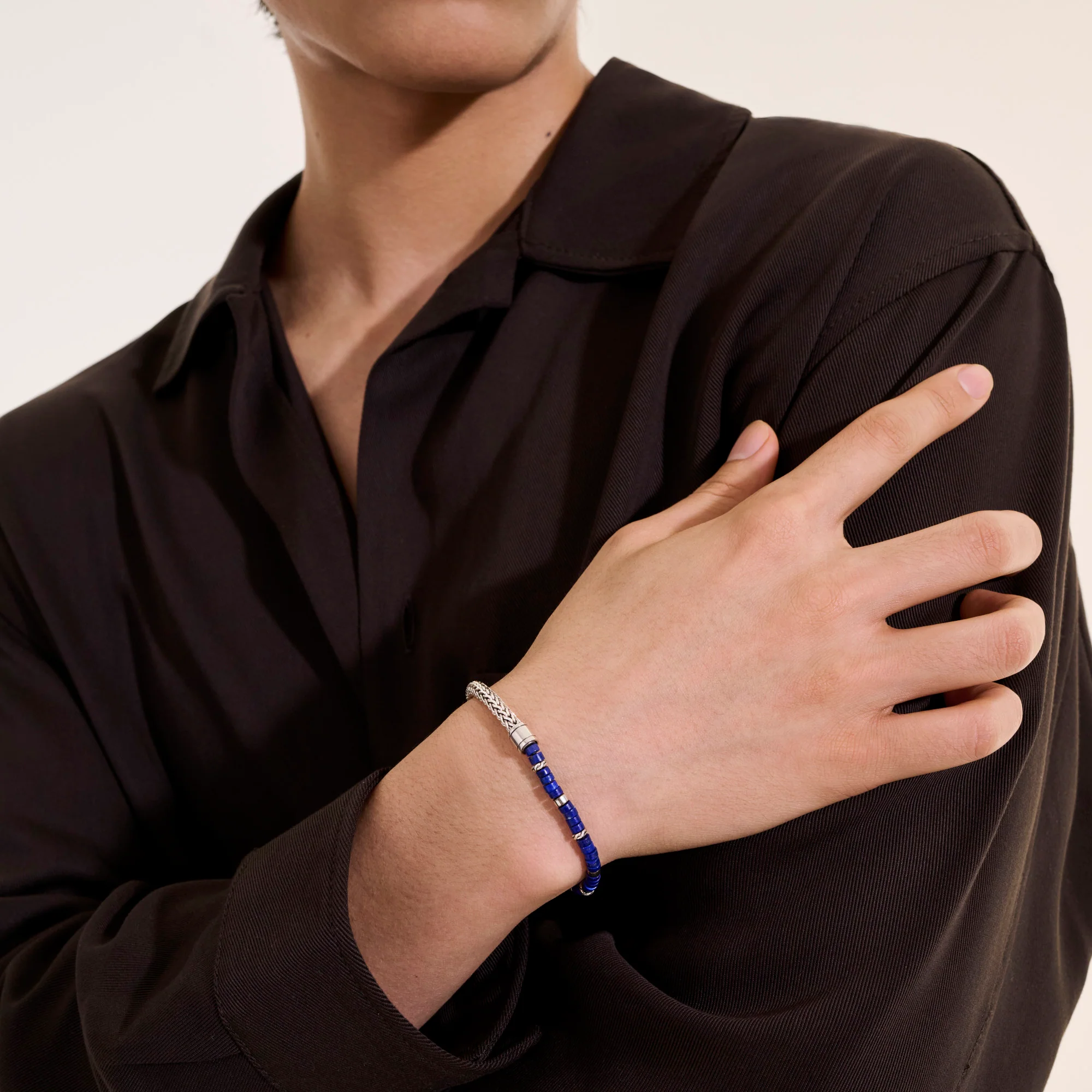 Heishi Chain Bracelet, Sterling Silver, Hardstones|BUS9012521LPZ - Image 6