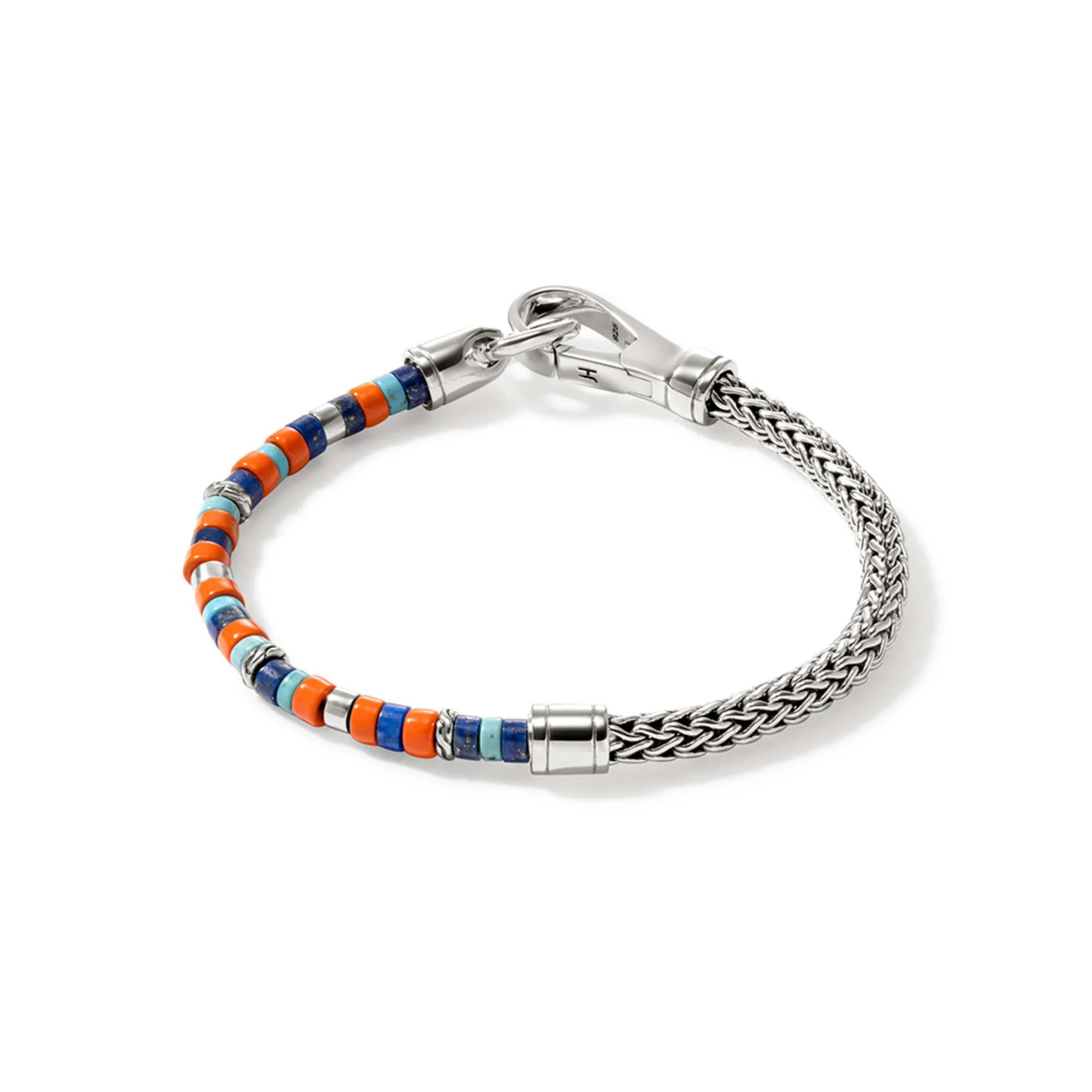 Heishi Chain Bracelet, Sterling Silver, Hardstones|BUS9012521ORLPZTQ - Image 4