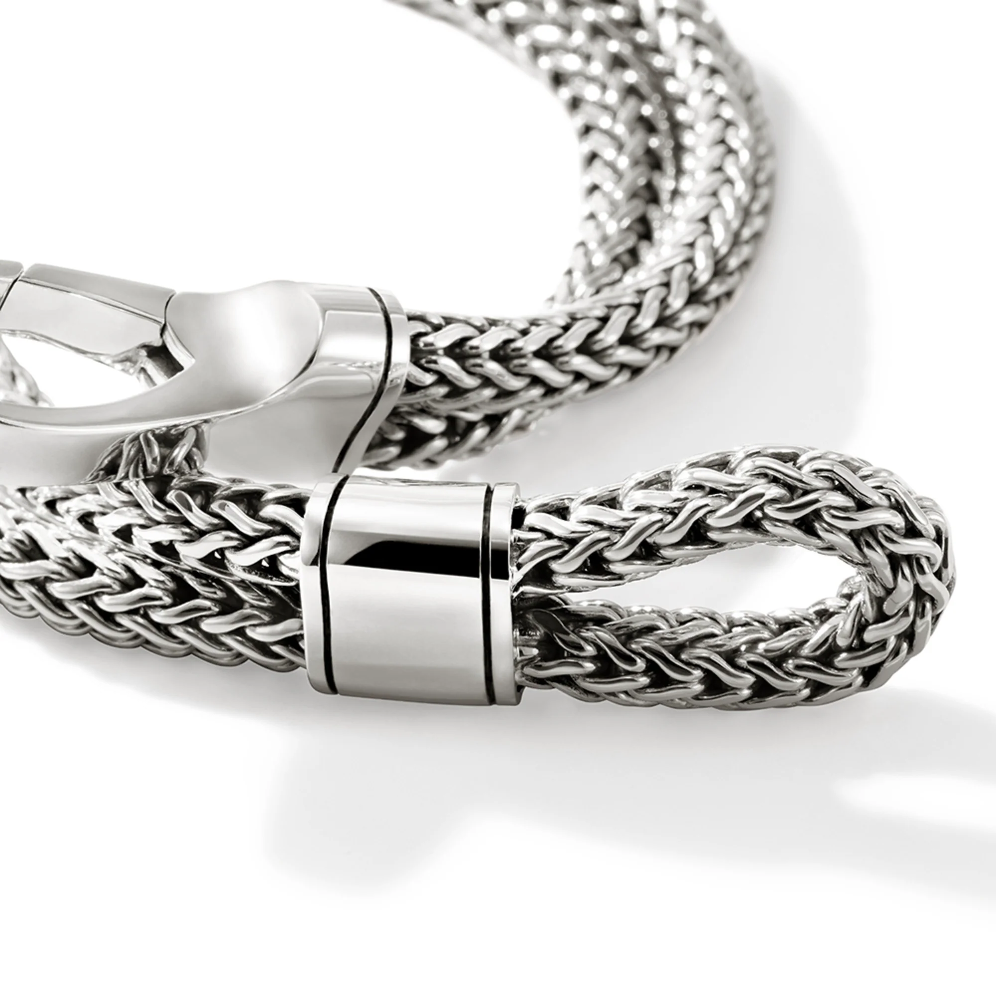 Hook Clasp Bracelet, Silver, Double Row|BU901238 - Image 2