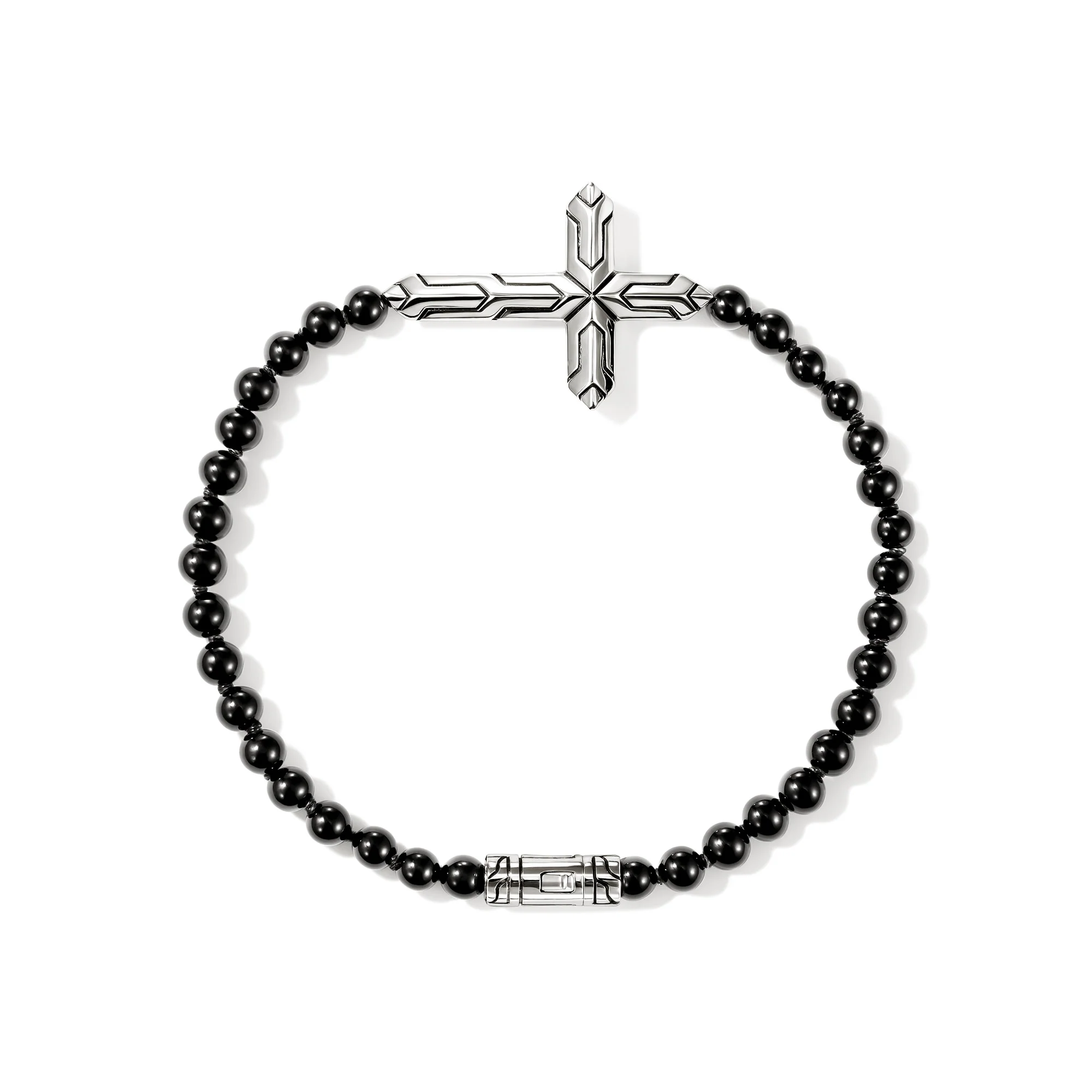 Icon 50 Cross Bracelet, Sterling Silver, Black Onyx, 4MM|BUS972181BON - Image 4