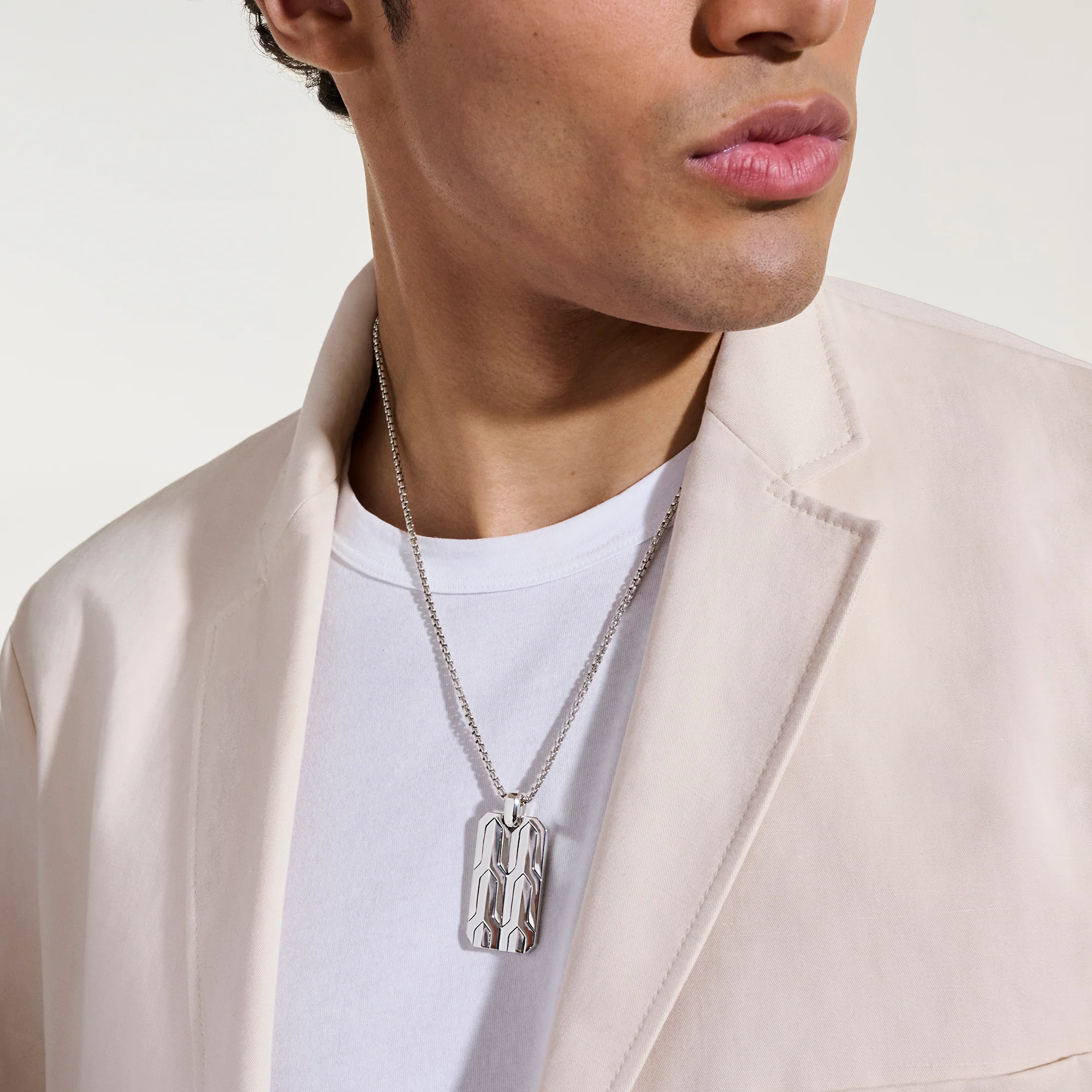 Icon 50 Tag Necklace, Sterling Silver|NM98742 - Image 5
