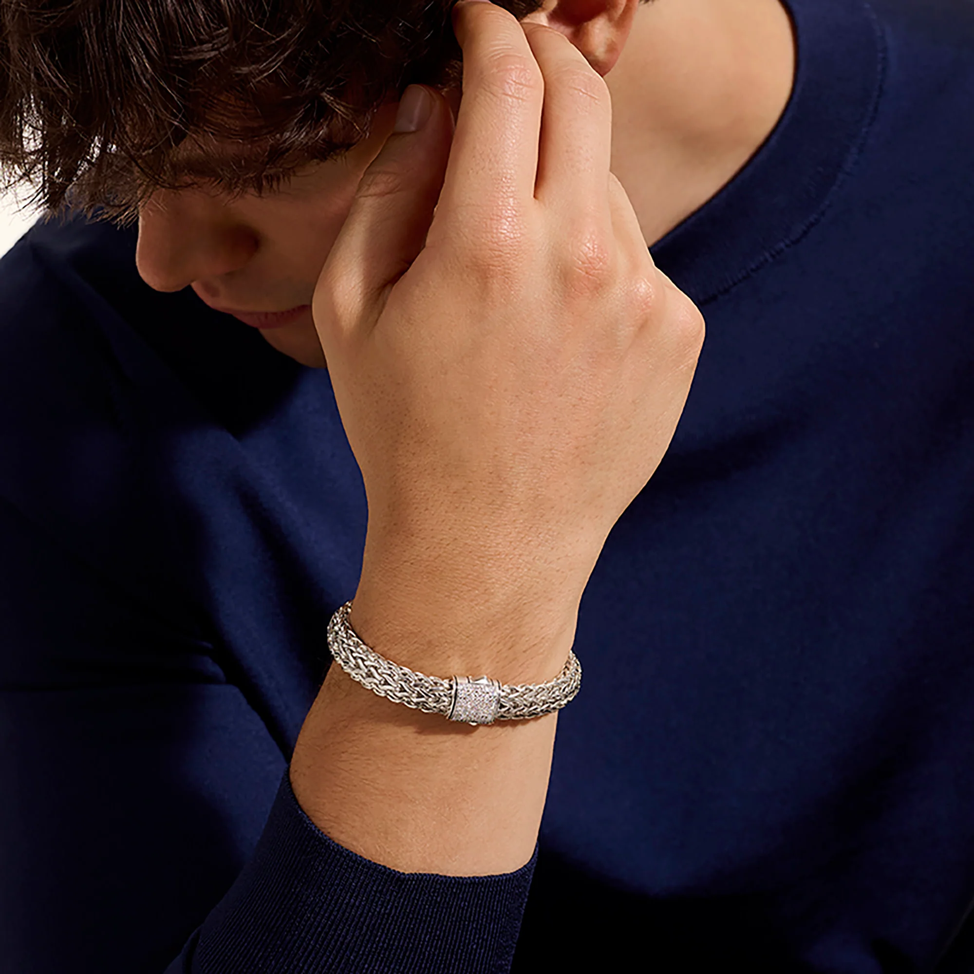 Icon Bracelet, Sterling Silver, Diamonds, 10.5MM|BUP9994042DI - Image 7