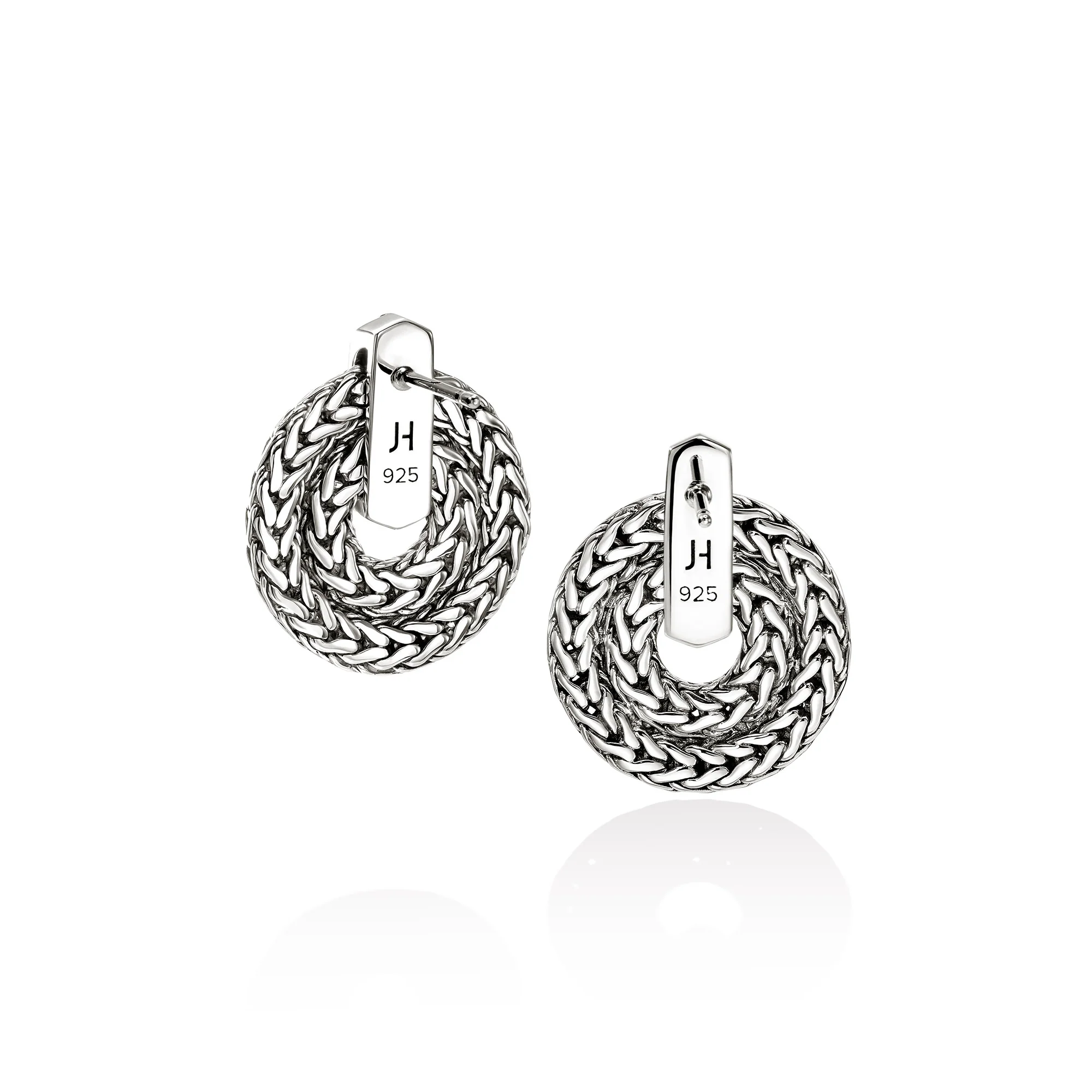 Icon Link Earrings, Sterling Silver, Diamonds, 22MM|EBP989912DI - Image 3