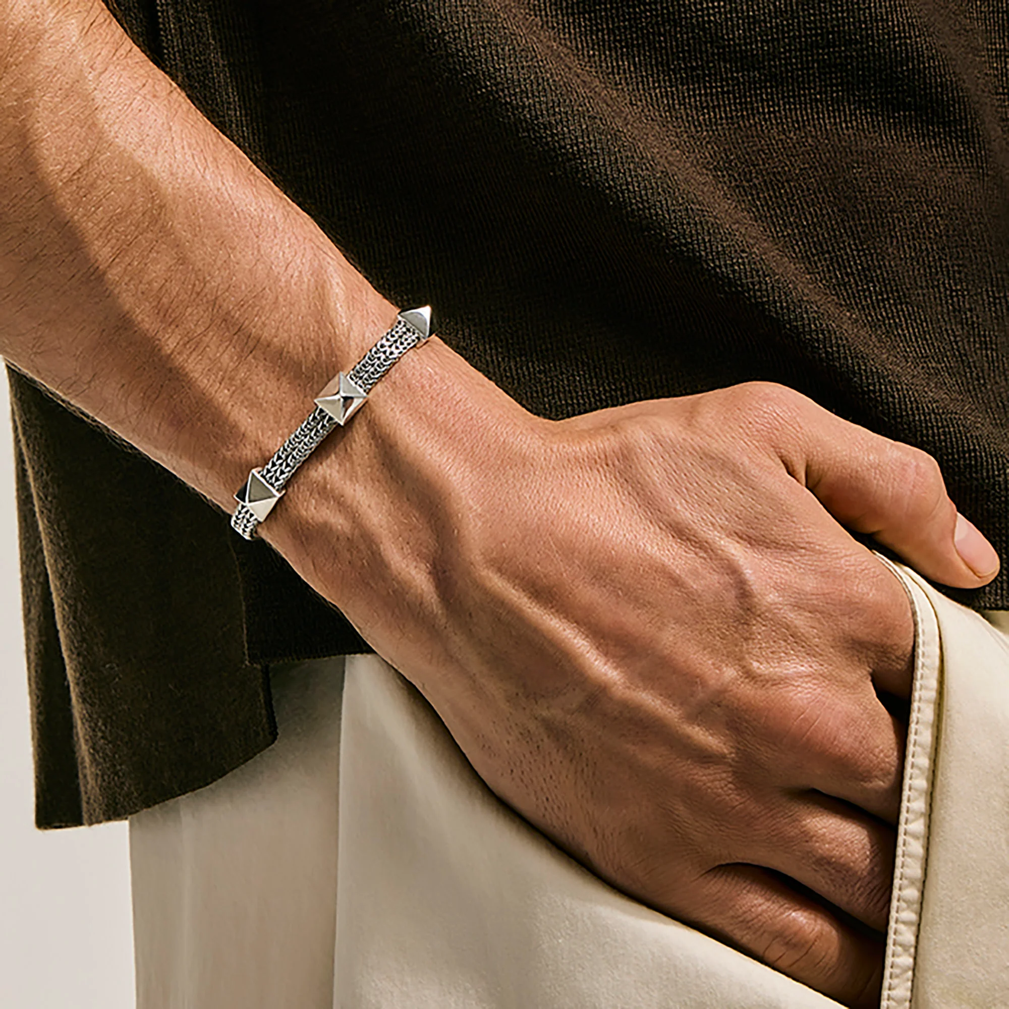 Icon Stud Bracelet, Sterling Silver, 6MM|BU98995 - Image 5