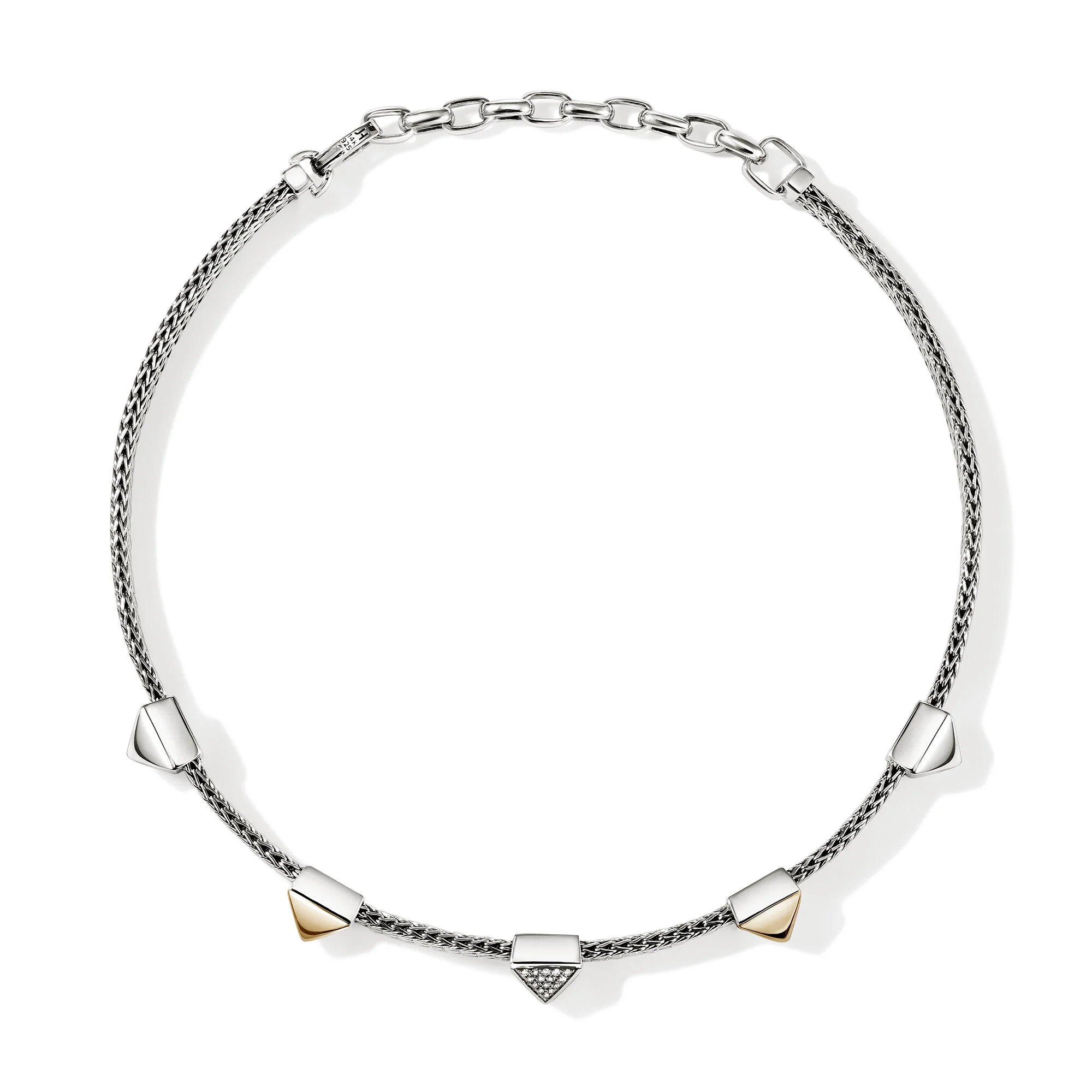 Icon Stud Choker, Gold, Sterling Silver, Diamonds, 6MM|NZZP972172DI - Image 3