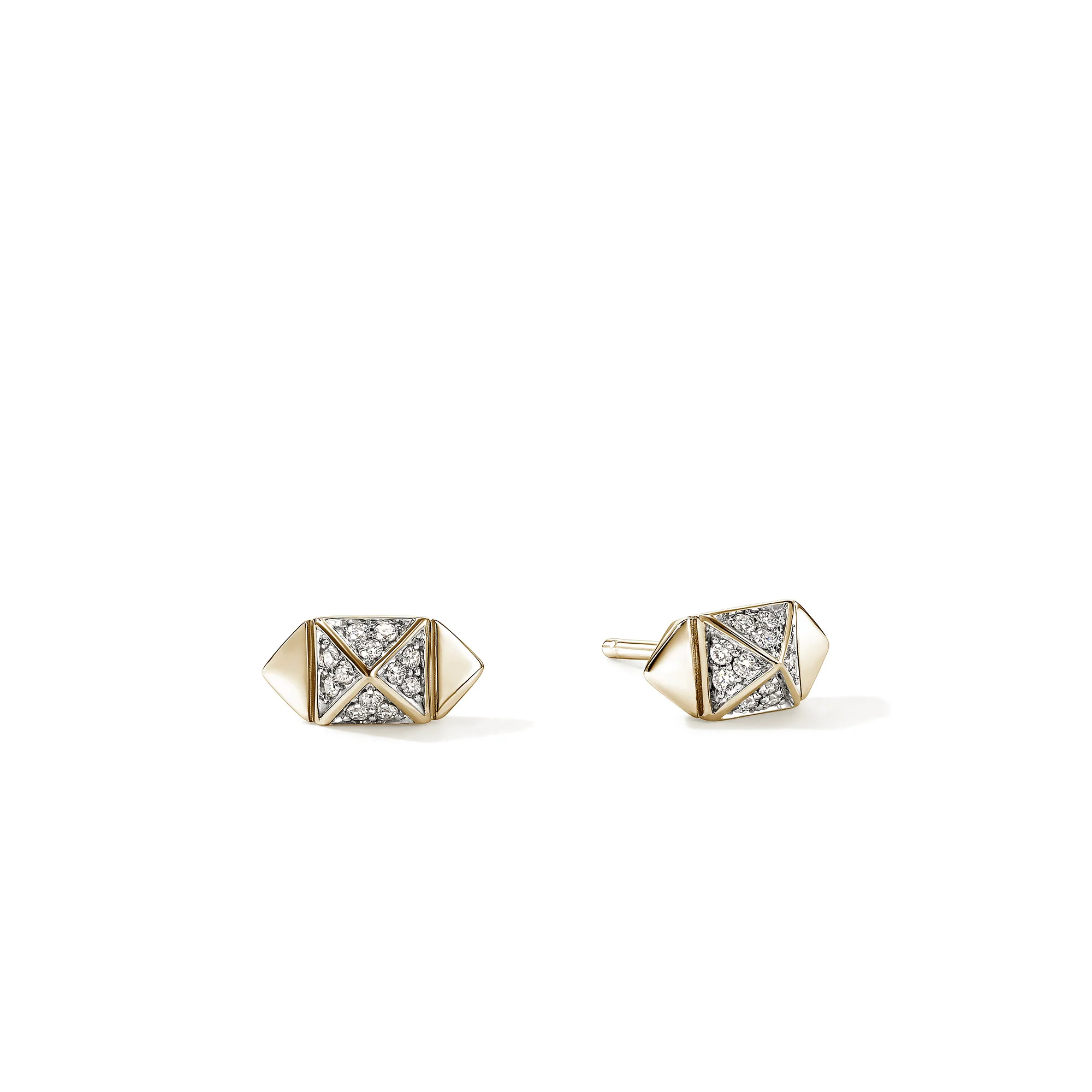 Icon Stud Earrings, Gold, Diamonds, 5MM|EGGX972072DI