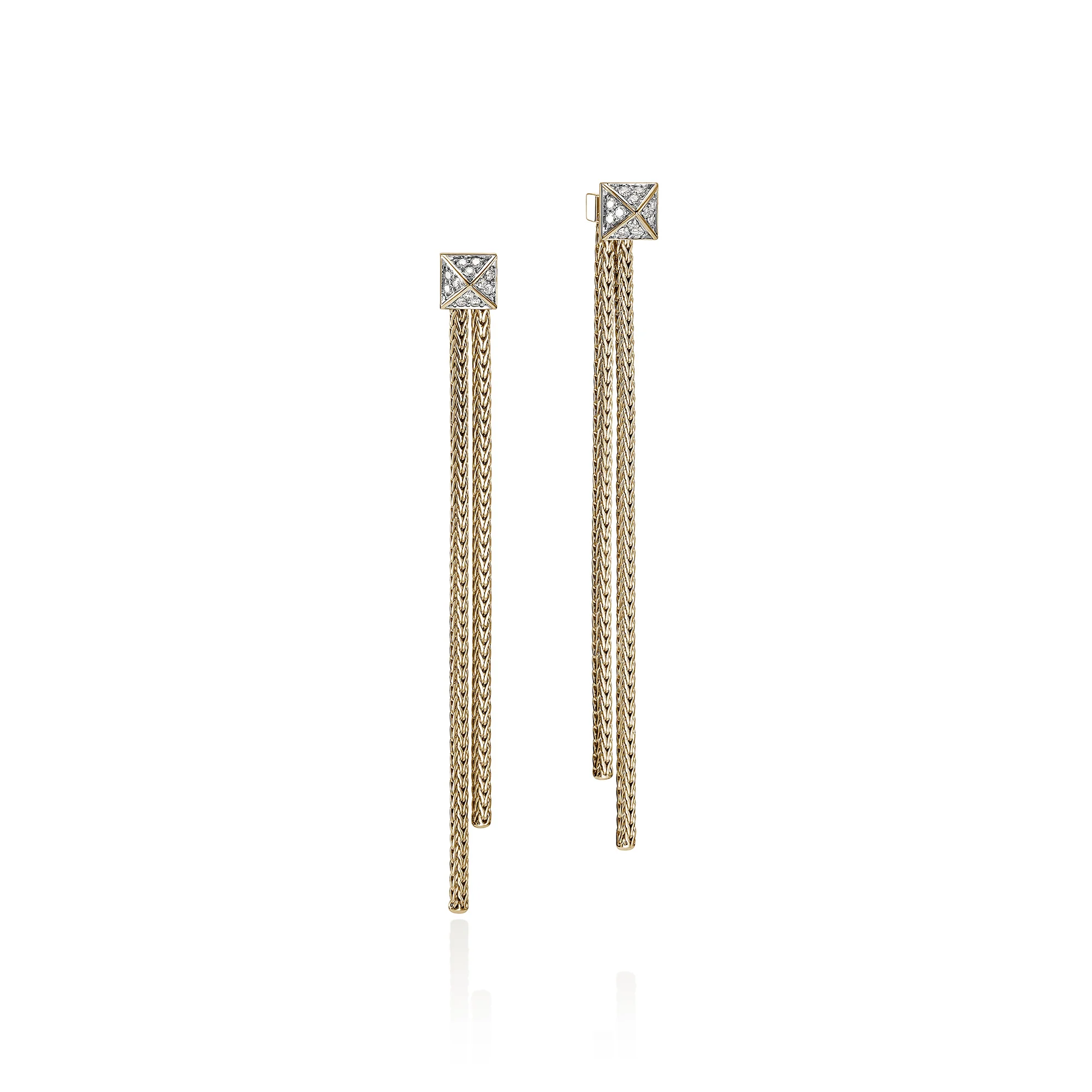 Icon Stud Earrings, Gold, Diamonds|EGGX972062DI