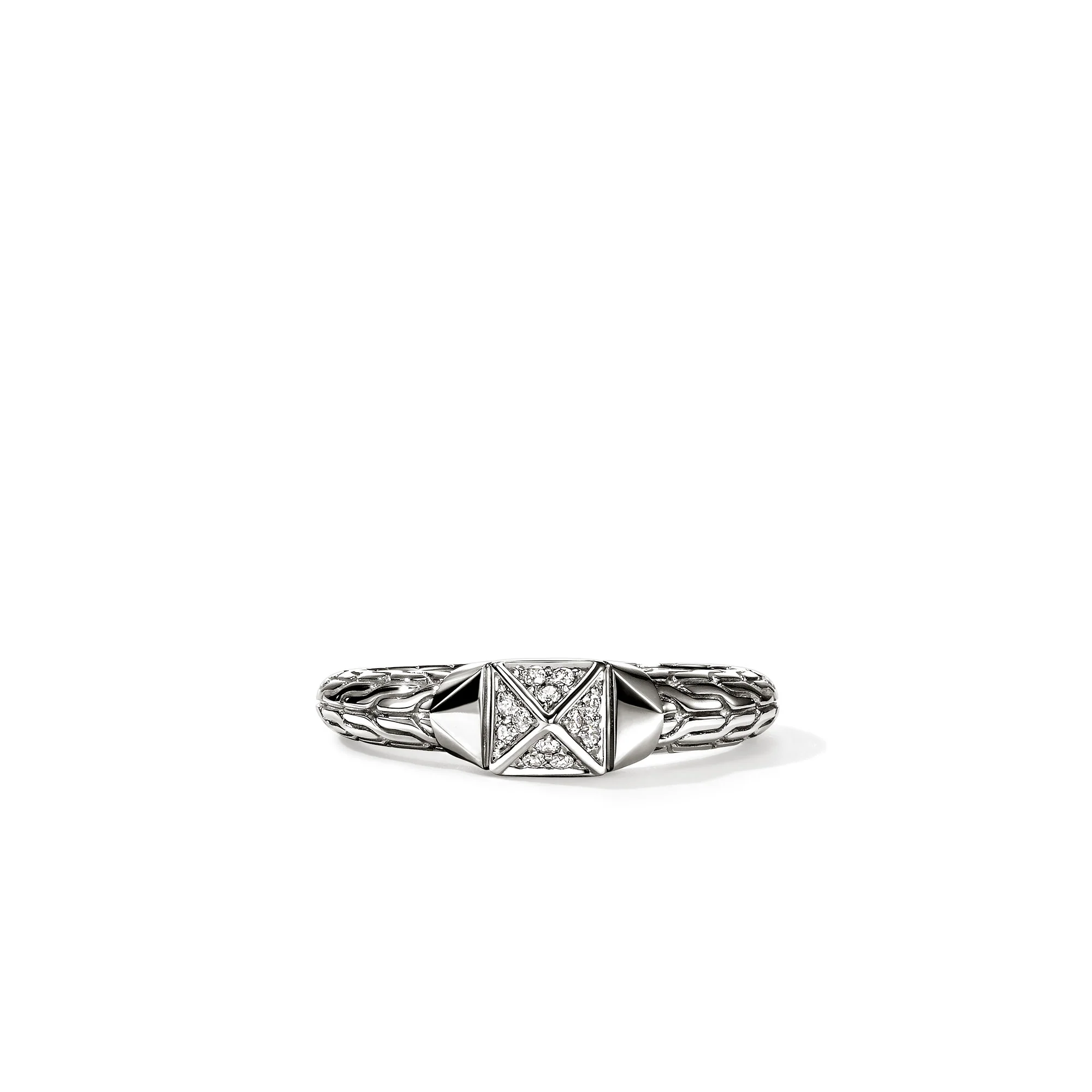 Icon Stud Ring, Sterling Silver, Diamonds, 5MM|RBP972002DI