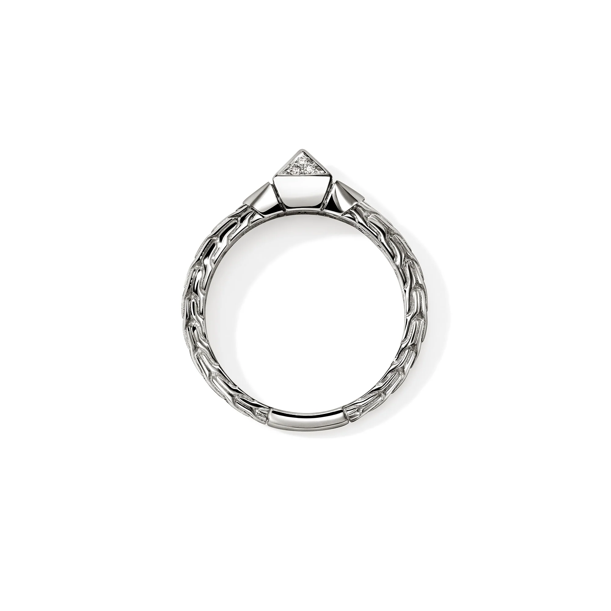 Icon Stud Ring, Sterling Silver, Diamonds, 5MM|RBP972002DI - Image 3