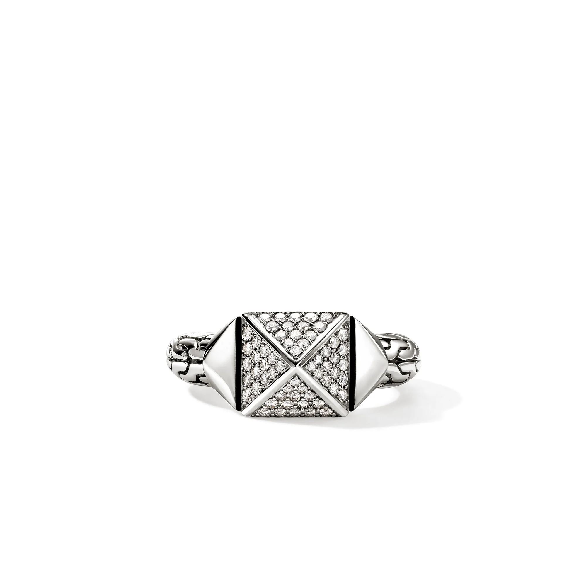 Icon Stud Ring, Sterling Silver, Diamonds,  9MM|RBP972022DI