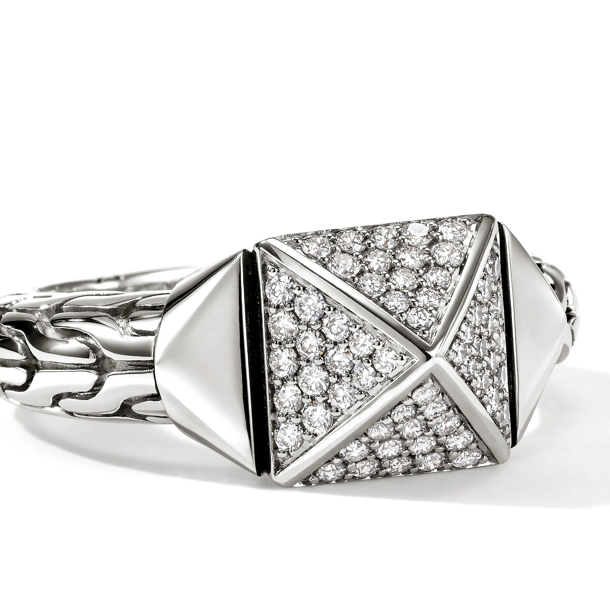 Icon Stud Ring, Sterling Silver, Diamonds,  9MM|RBP972022DI - Image 2