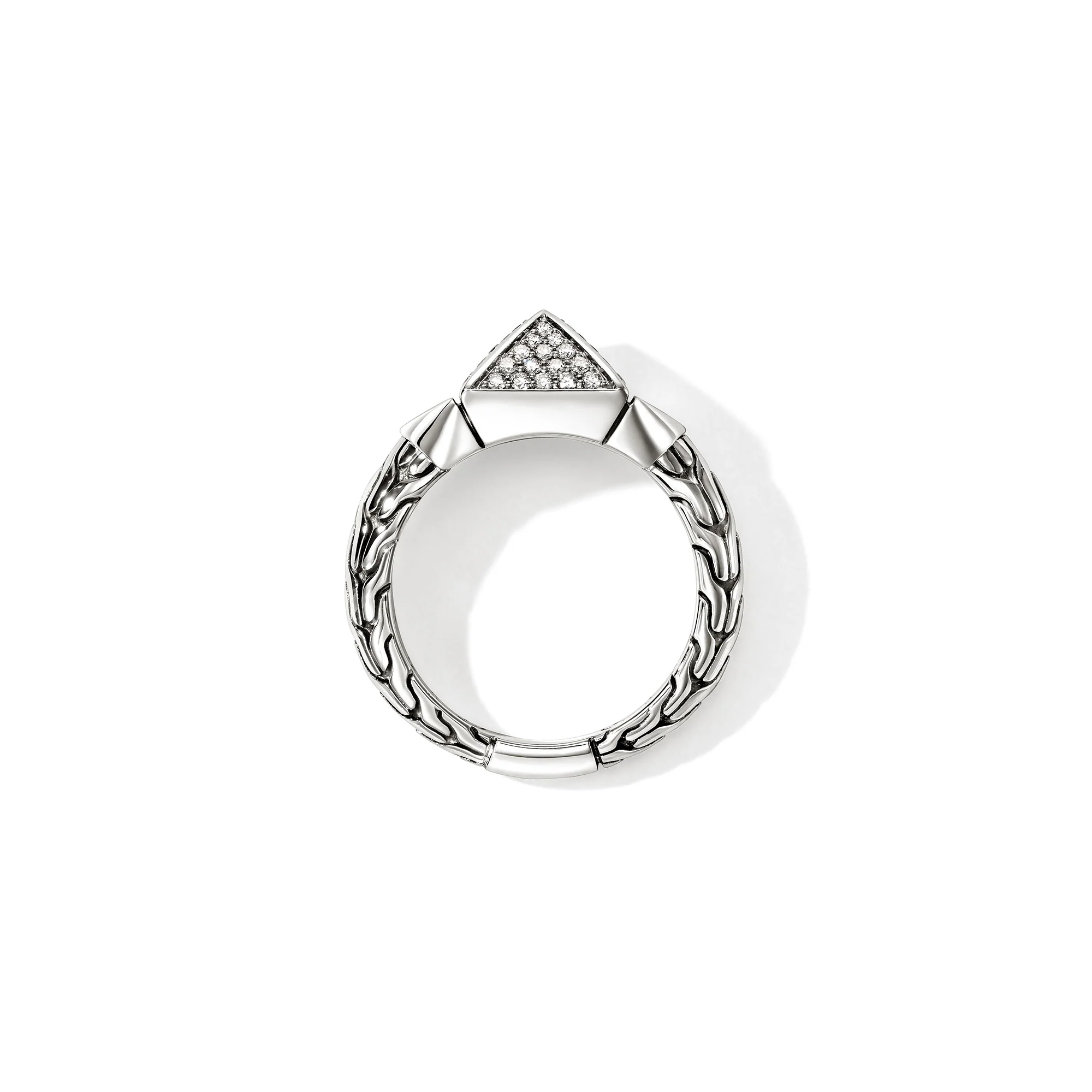 Icon Stud Ring, Sterling Silver, Diamonds,  9MM|RBP972022DI - Image 3