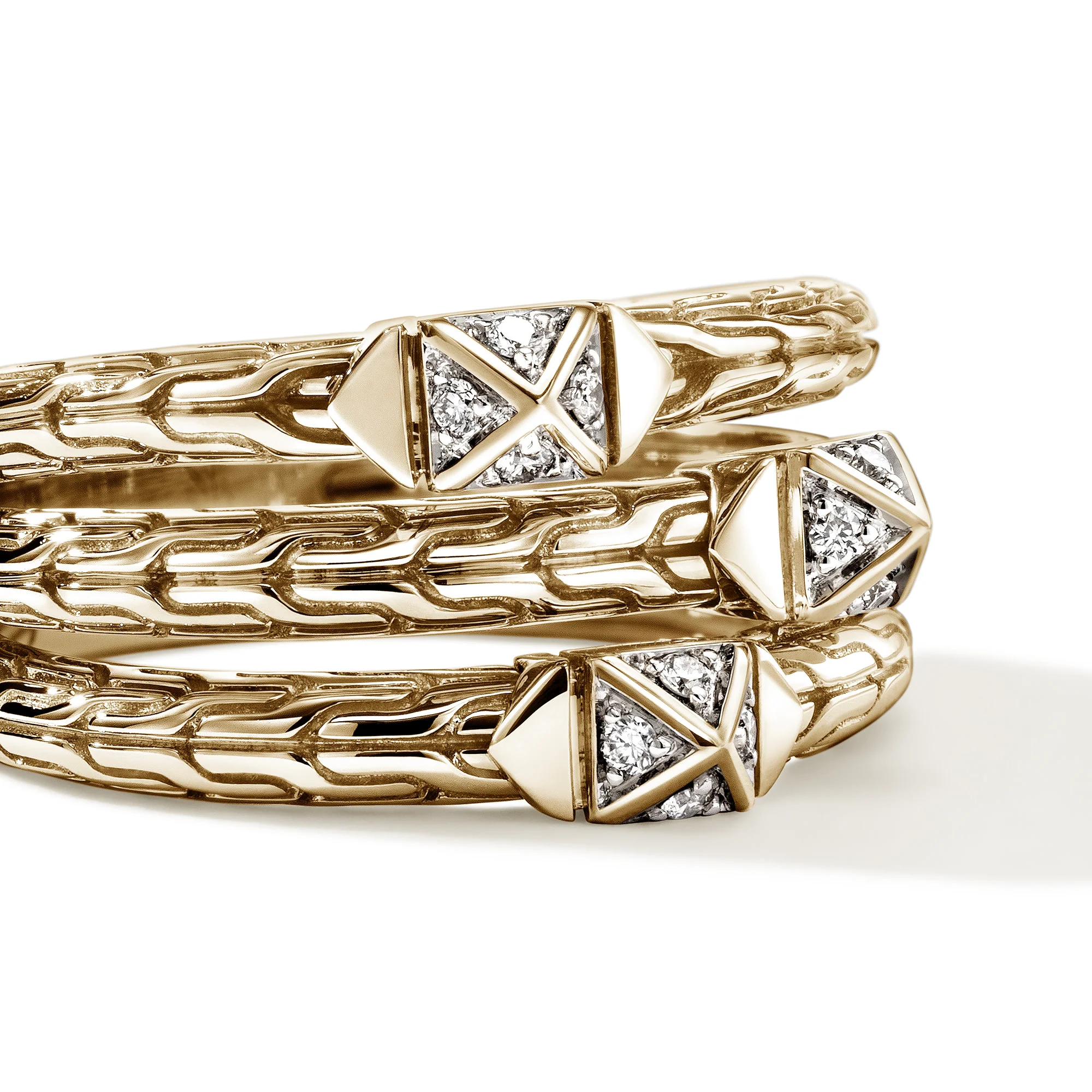 Icon Stud Triple Row Ring, Gold, Diamonds|RGGX972012DI - Image 2