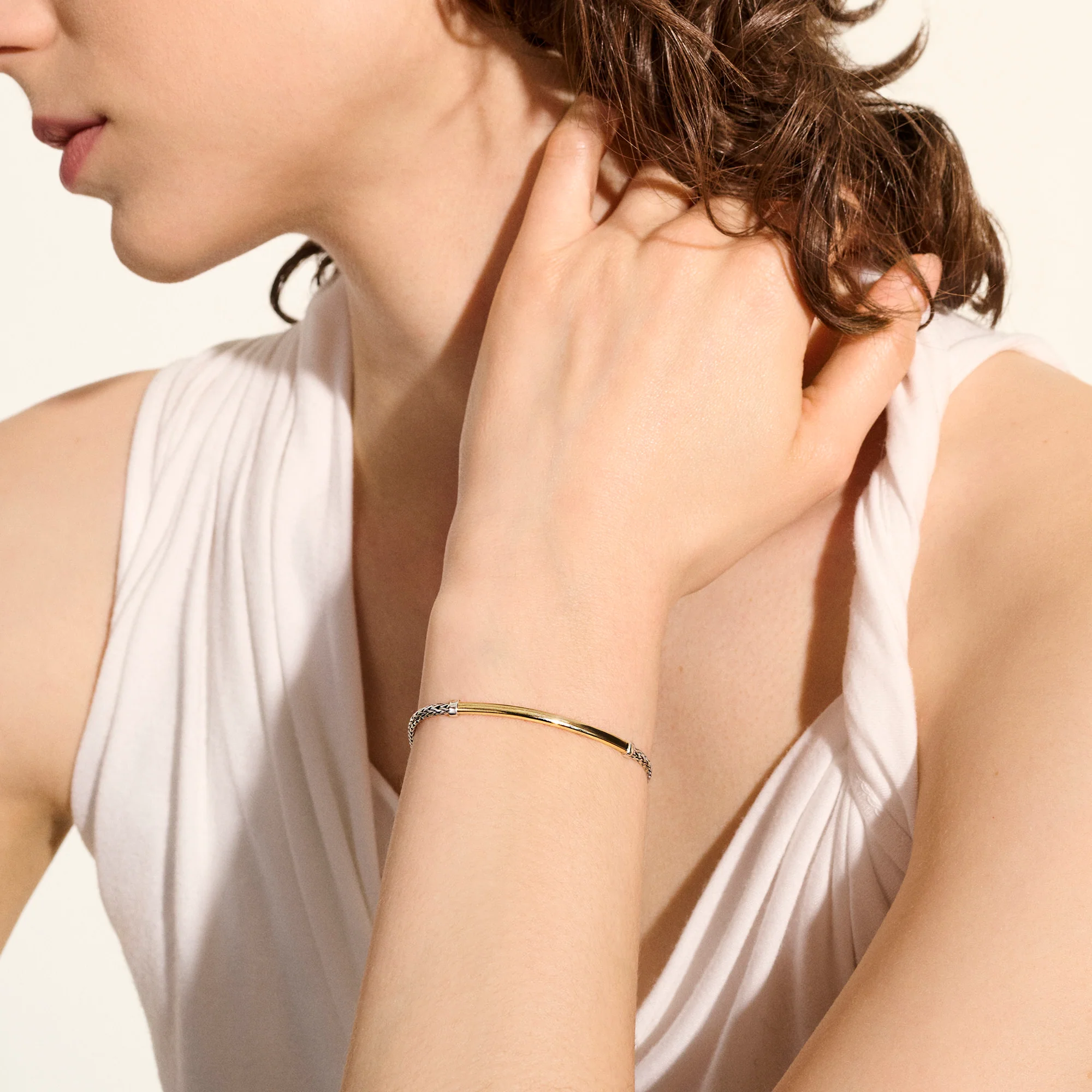JH Essential Bracelet, Gold, Sterling Silver, 2.5MM|BUZZ98708 - Image 6