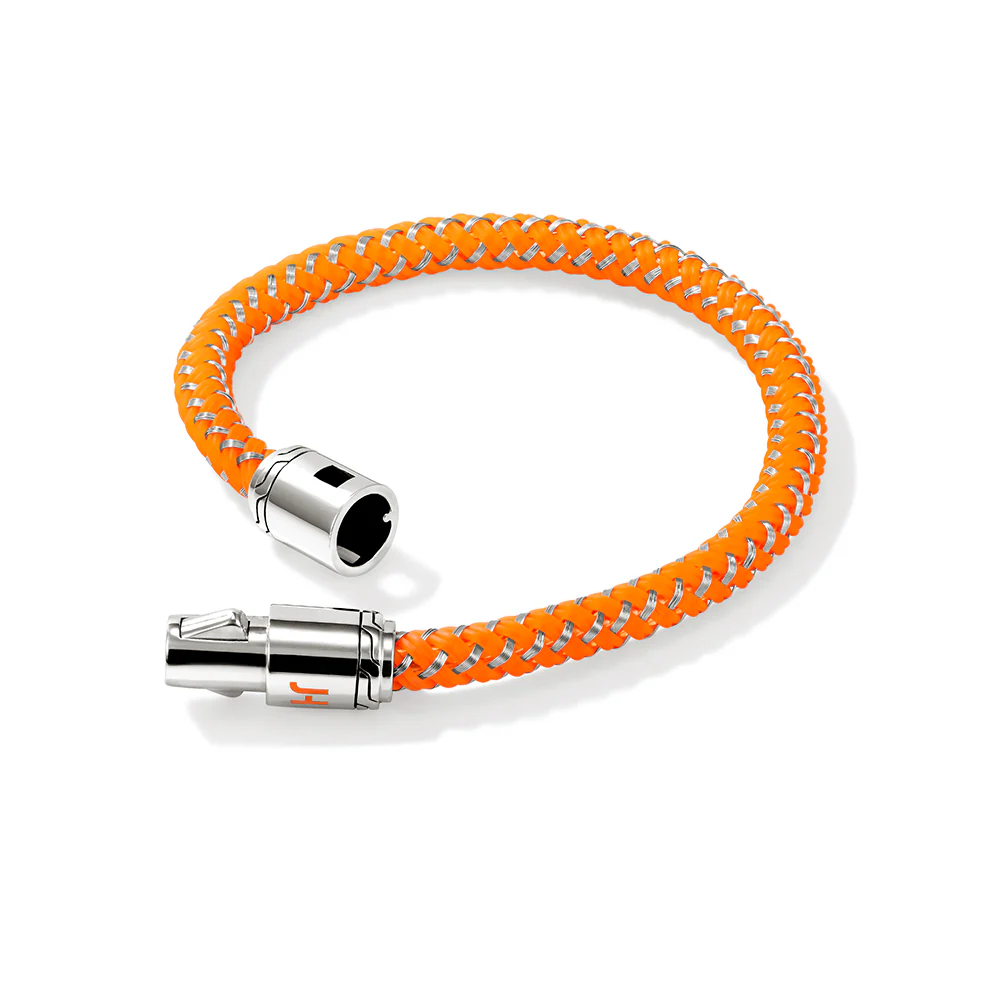 Cord Bracelet, Sterling Silver, Rubber|BU98688ORST - Image 3