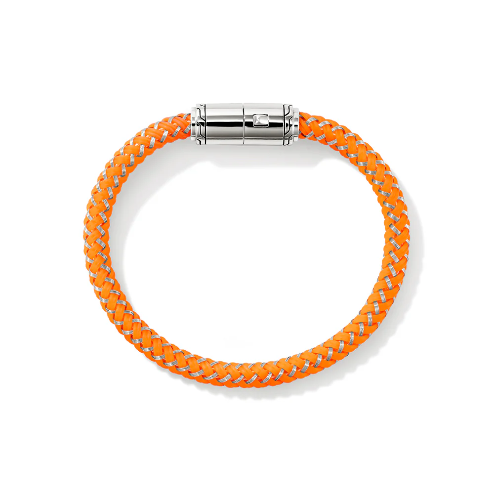 Cord Bracelet, Sterling Silver, Rubber|BU98688ORST - Image 5