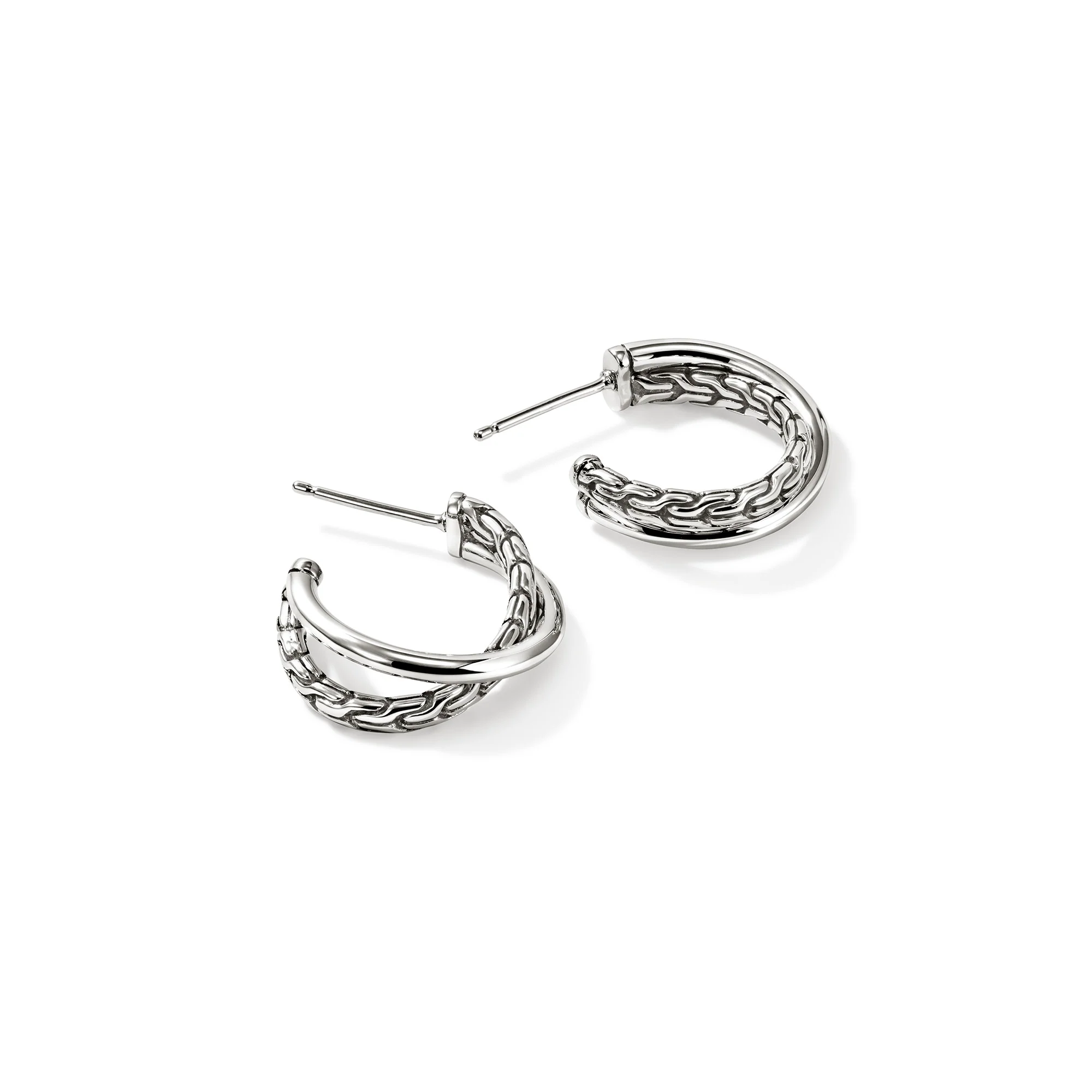 JH Essential Crossover Earring, Sterling Silver, 20.5MM|EB98714 - Image 3