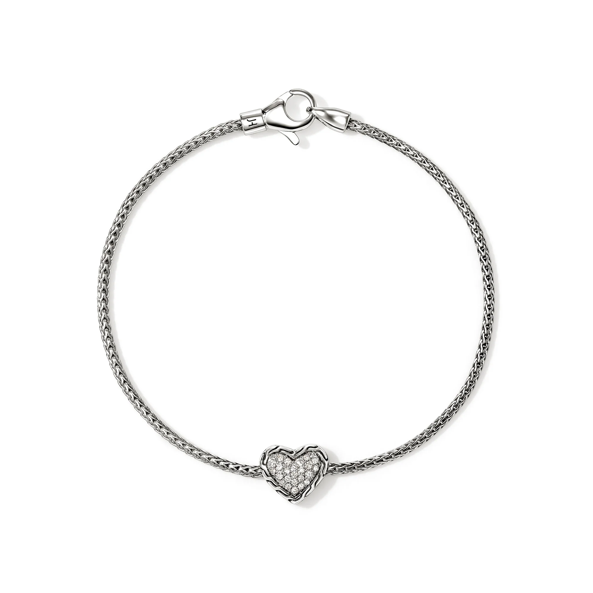 JH Essential Heart Bracelet, Sterling Silver, Diamonds, 1.8MM|BUP989642DI