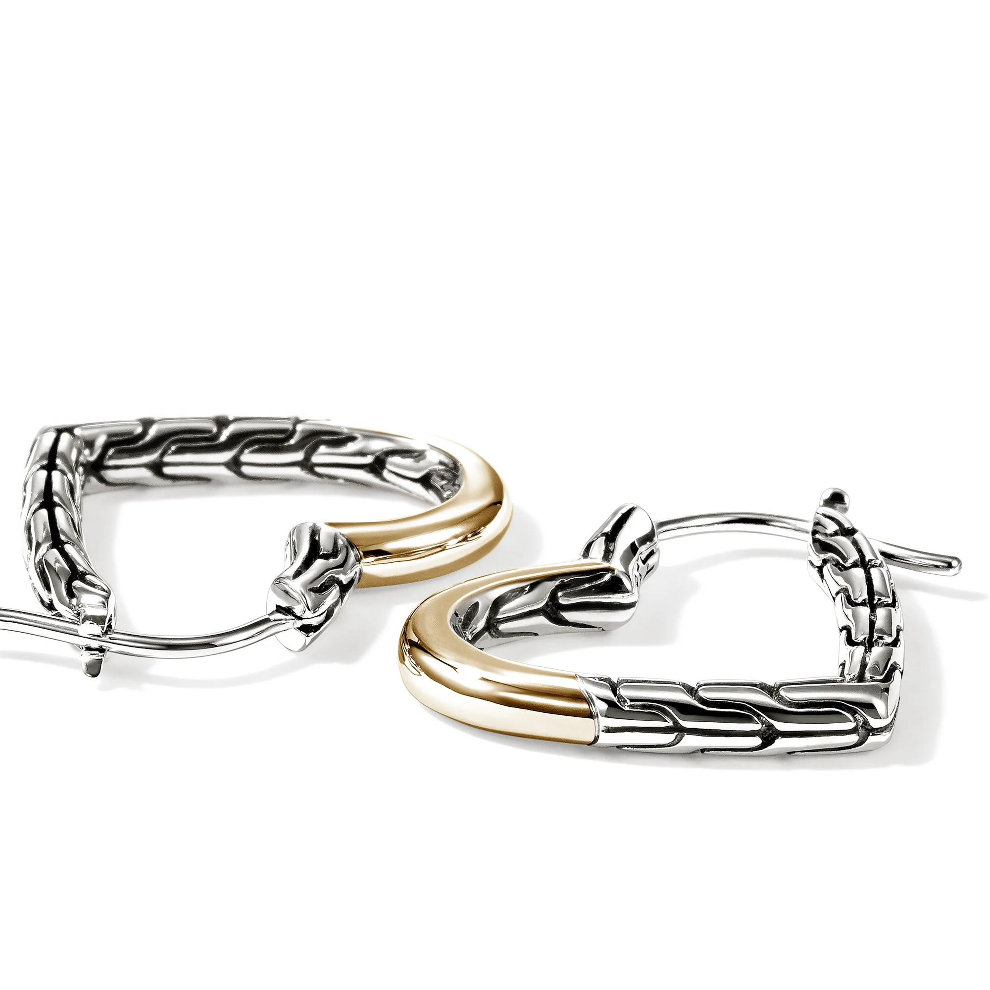 JH Essential Heart Hoop Earrings, Gold, Sterling Silver, 21MM|EZZ98968 - Image 2