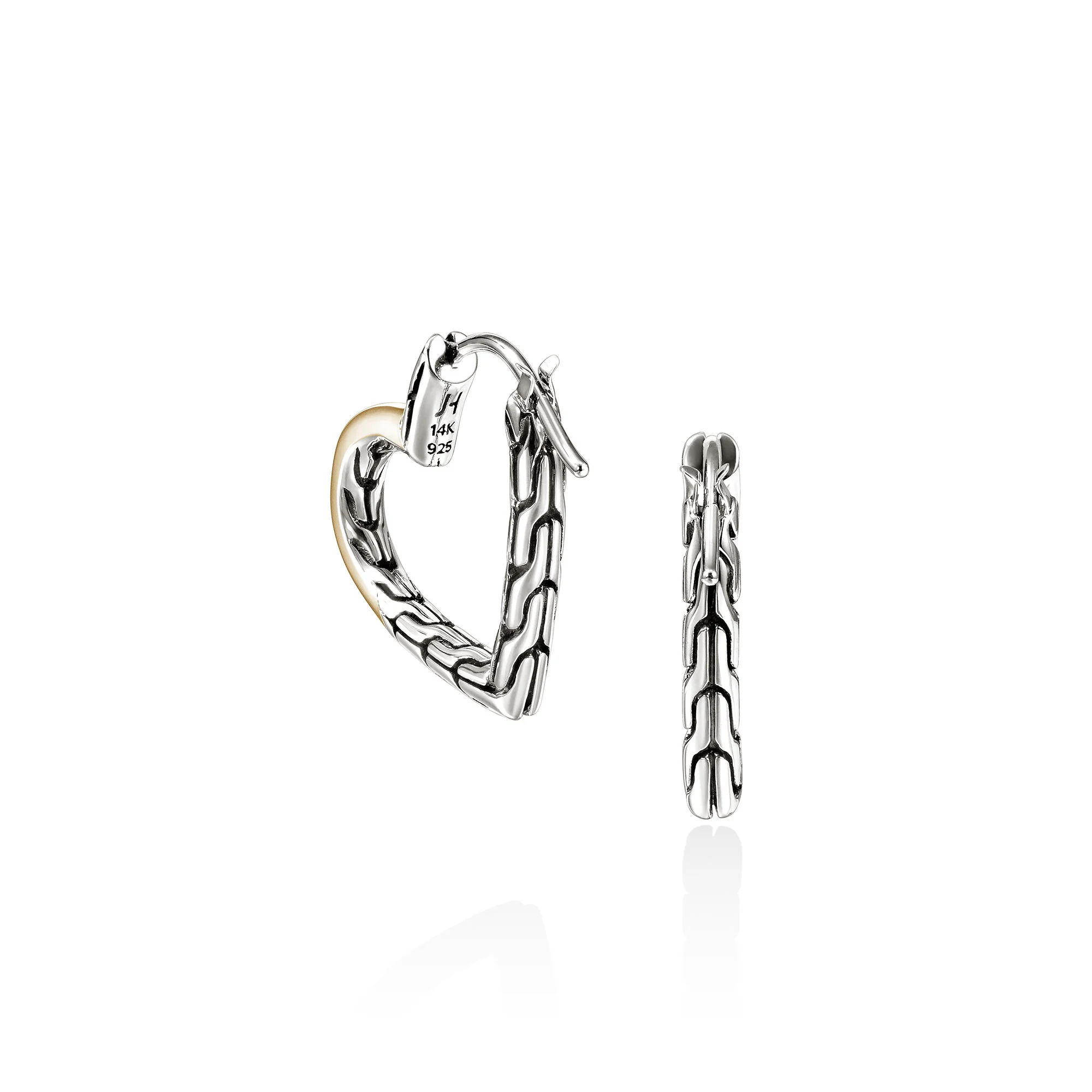 JH Essential Heart Hoop Earrings, Gold, Sterling Silver, 21MM|EZZ98968 - Image 3