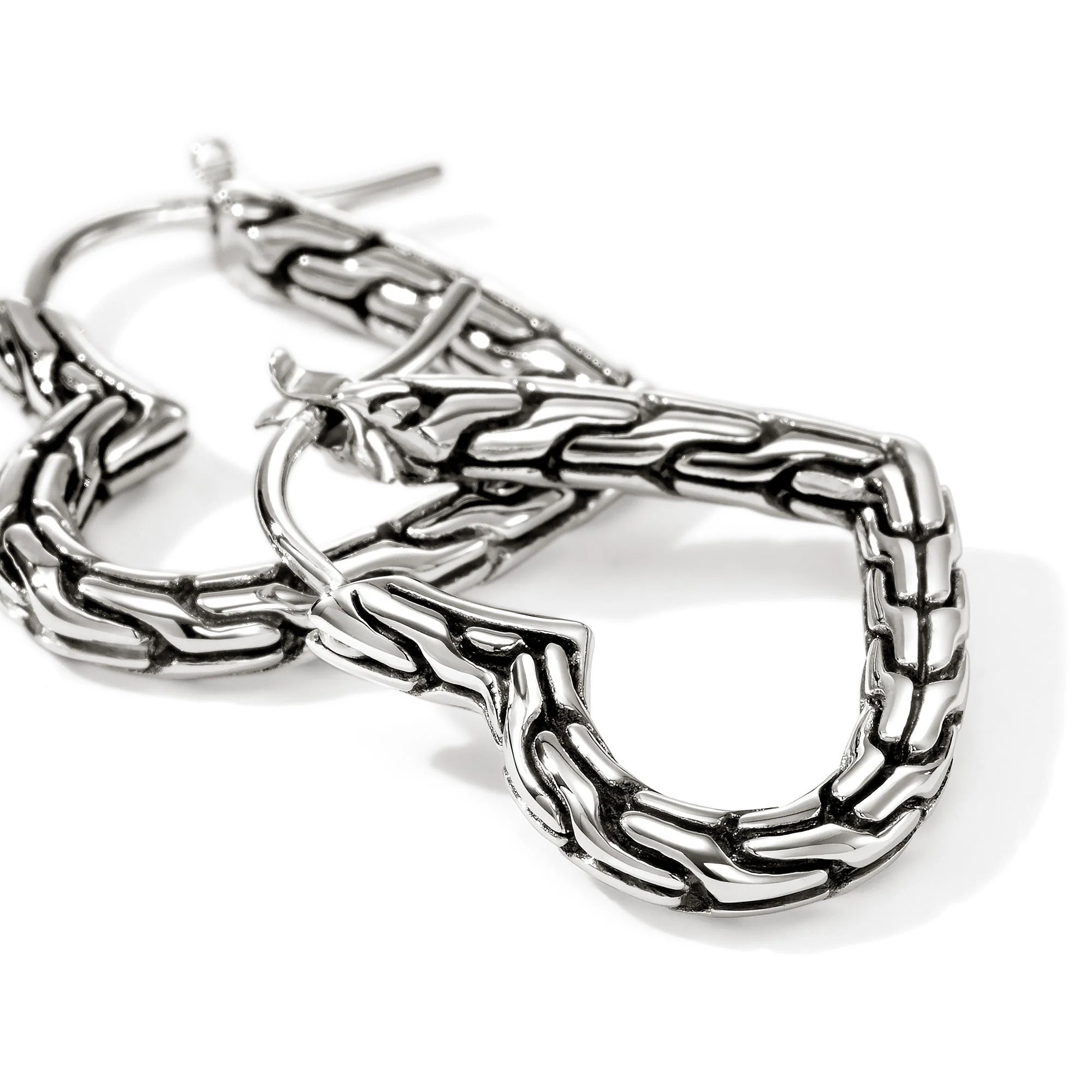 JH Essential Heart Hoop Earrings, Sterling Silver, 21MM|EB98968 - Image 2