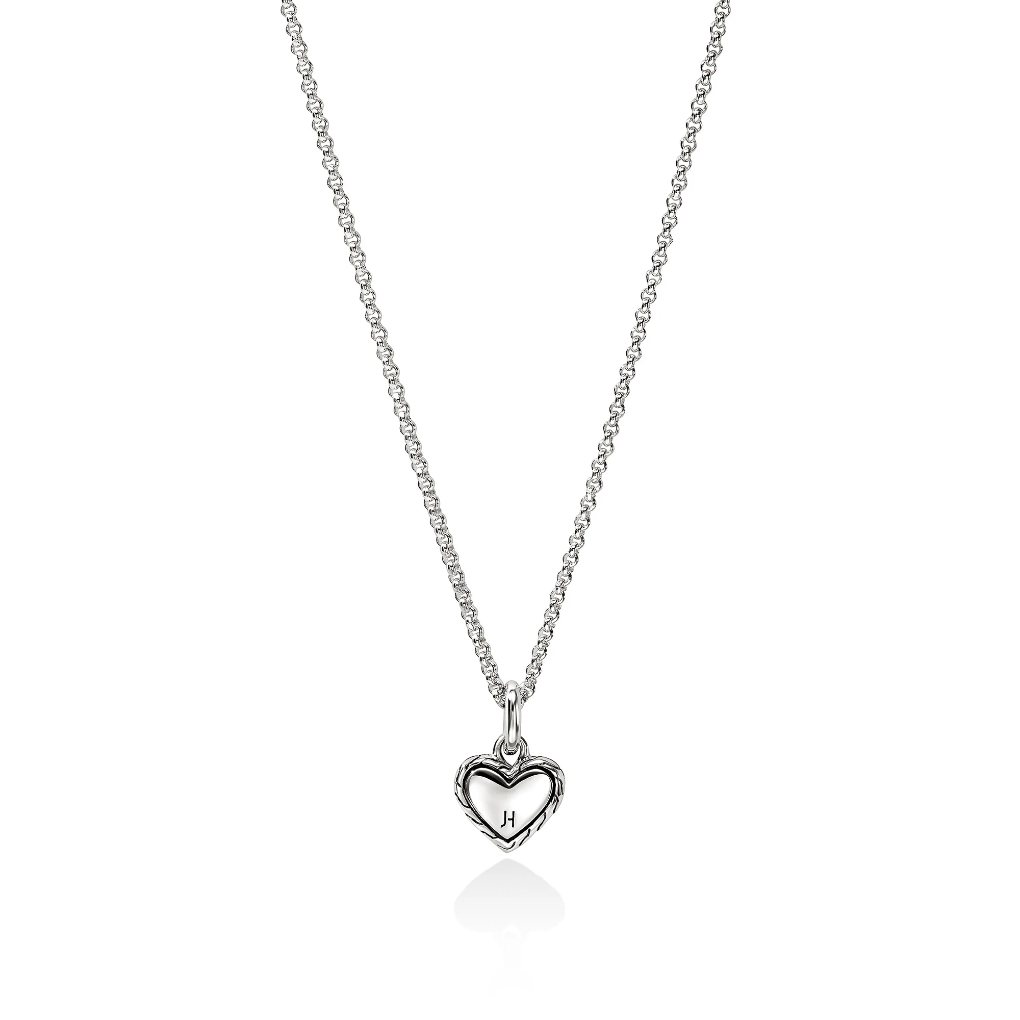 JH Essential Heart Pendant Necklace, Sterling Silver, Diamonds, 1.5MM|NBP989732DI - Image 3