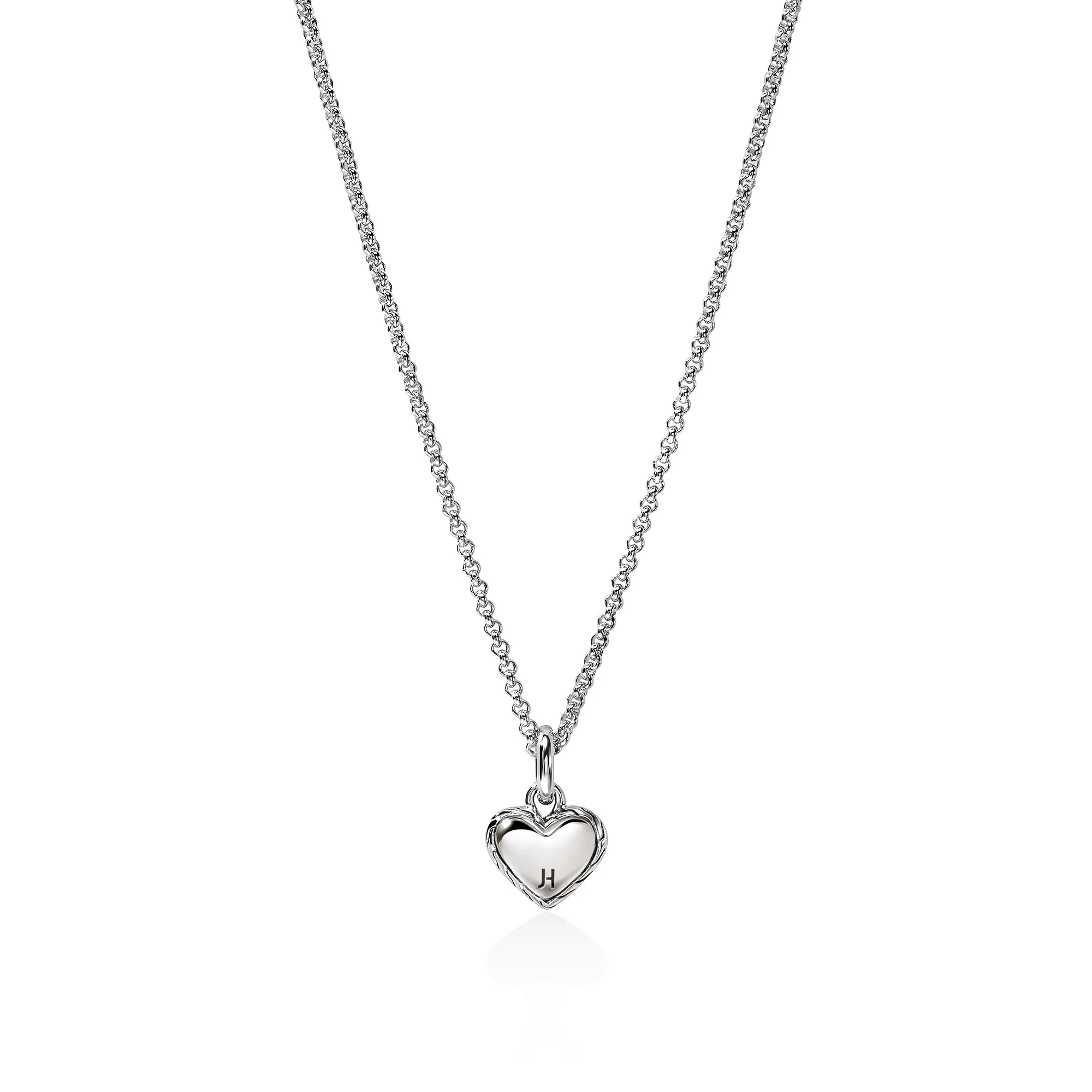 JH Essential Heart Pendant Necklace, Sterling Silver, Gold, 1.5MM|NZZ98974 - Image 3