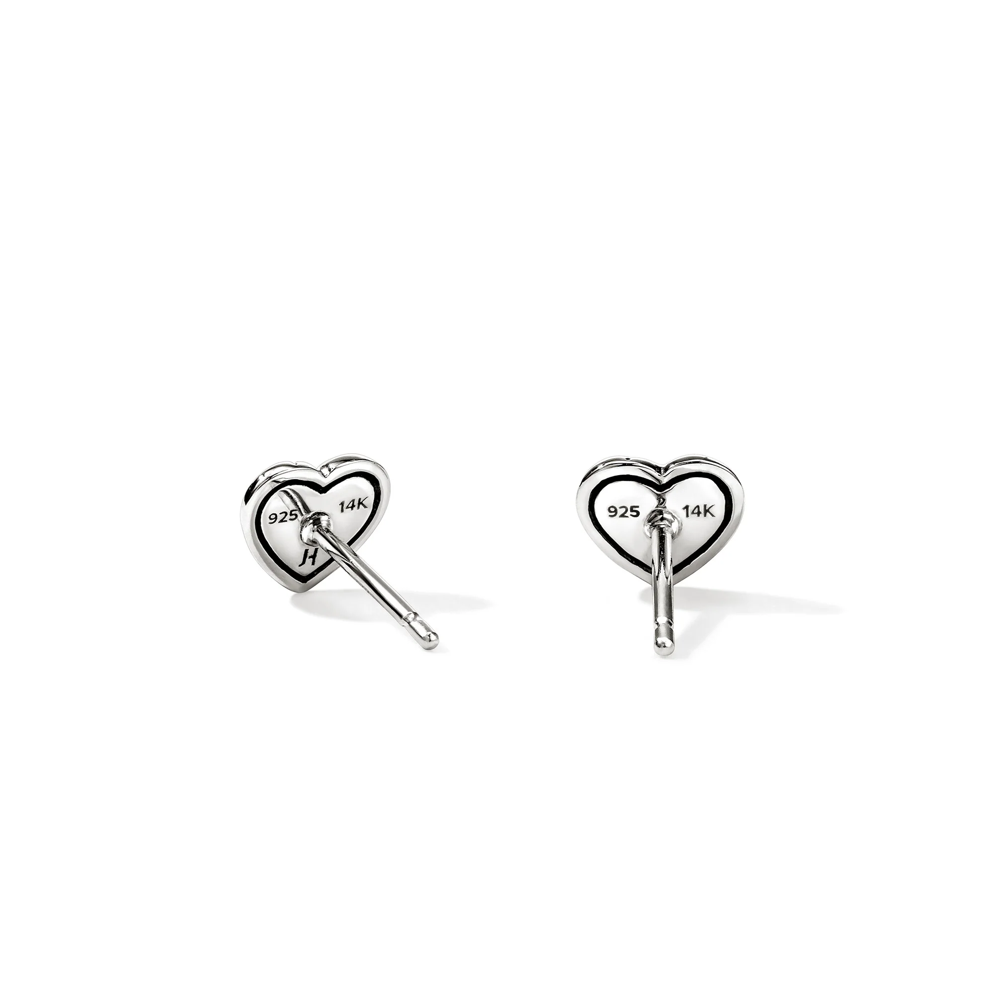 JH Essential Heart Stud Earrings, Gold, Sterling Silver|EZZ98967 - Image 3
